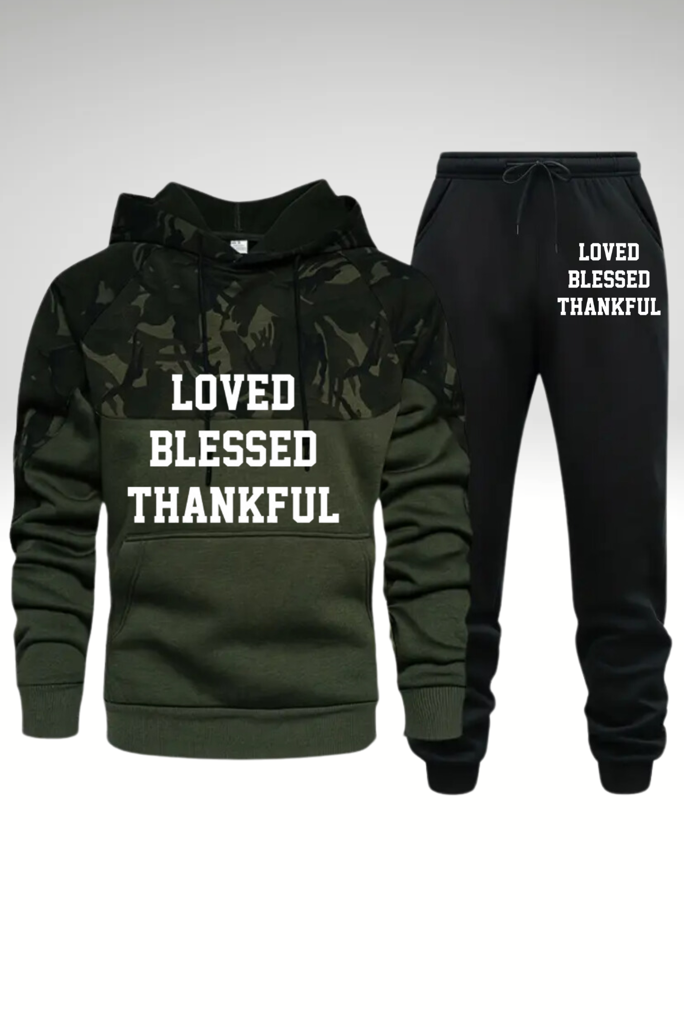 LOVED BLESSED THANKFUL CAMO SET
