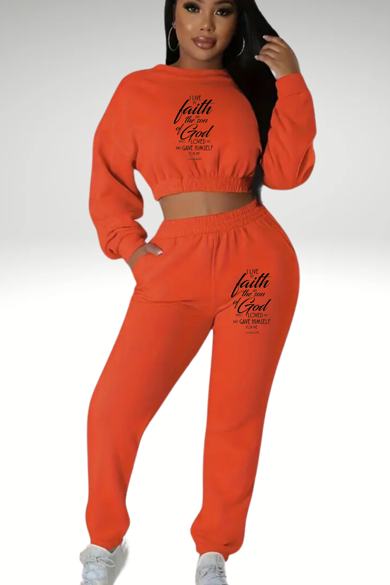 GALATIANS 2:20 CROP JOGGERS SET