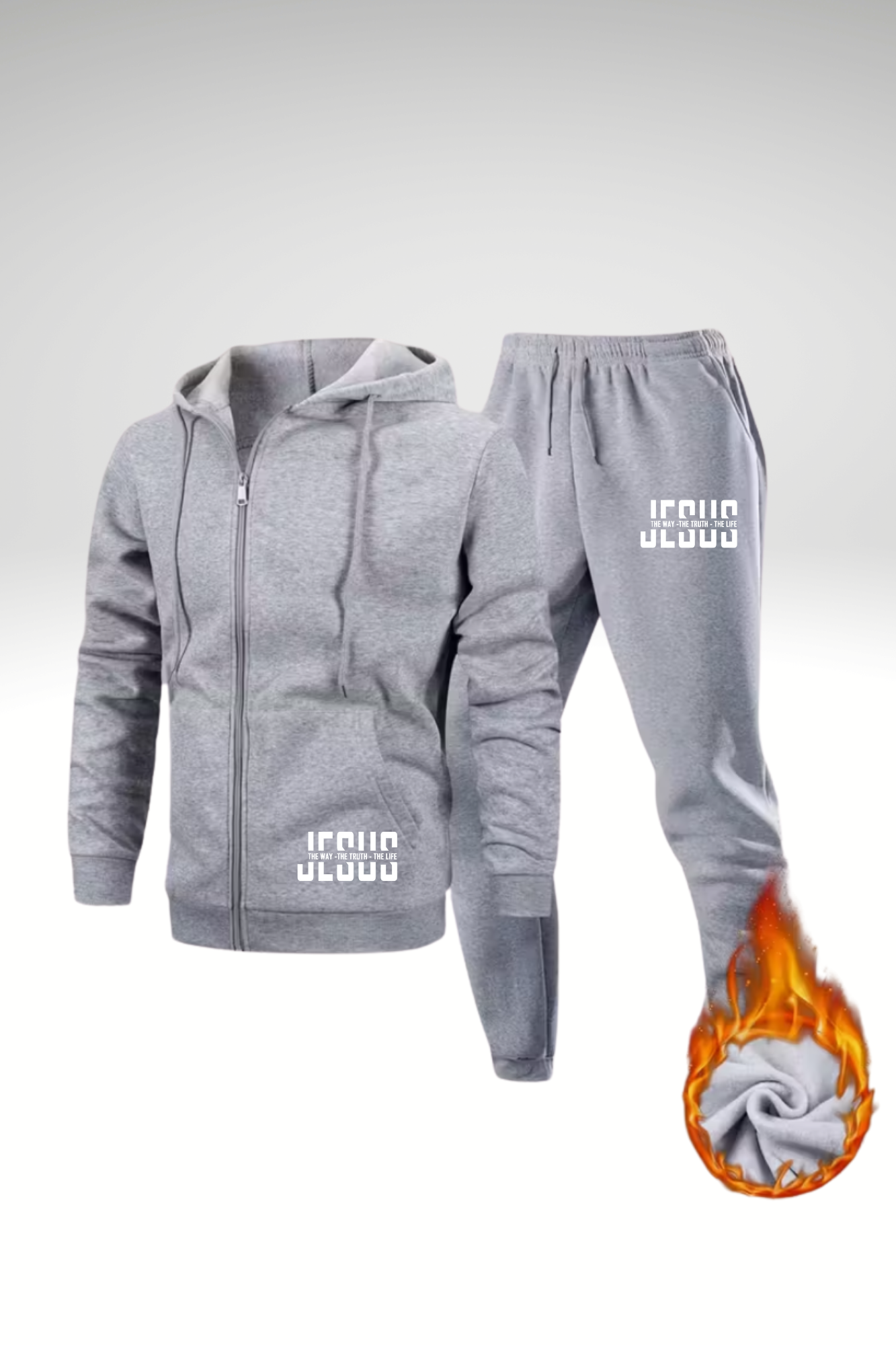 JESUS IS THE WAY ZIPPER HOODIE SETS