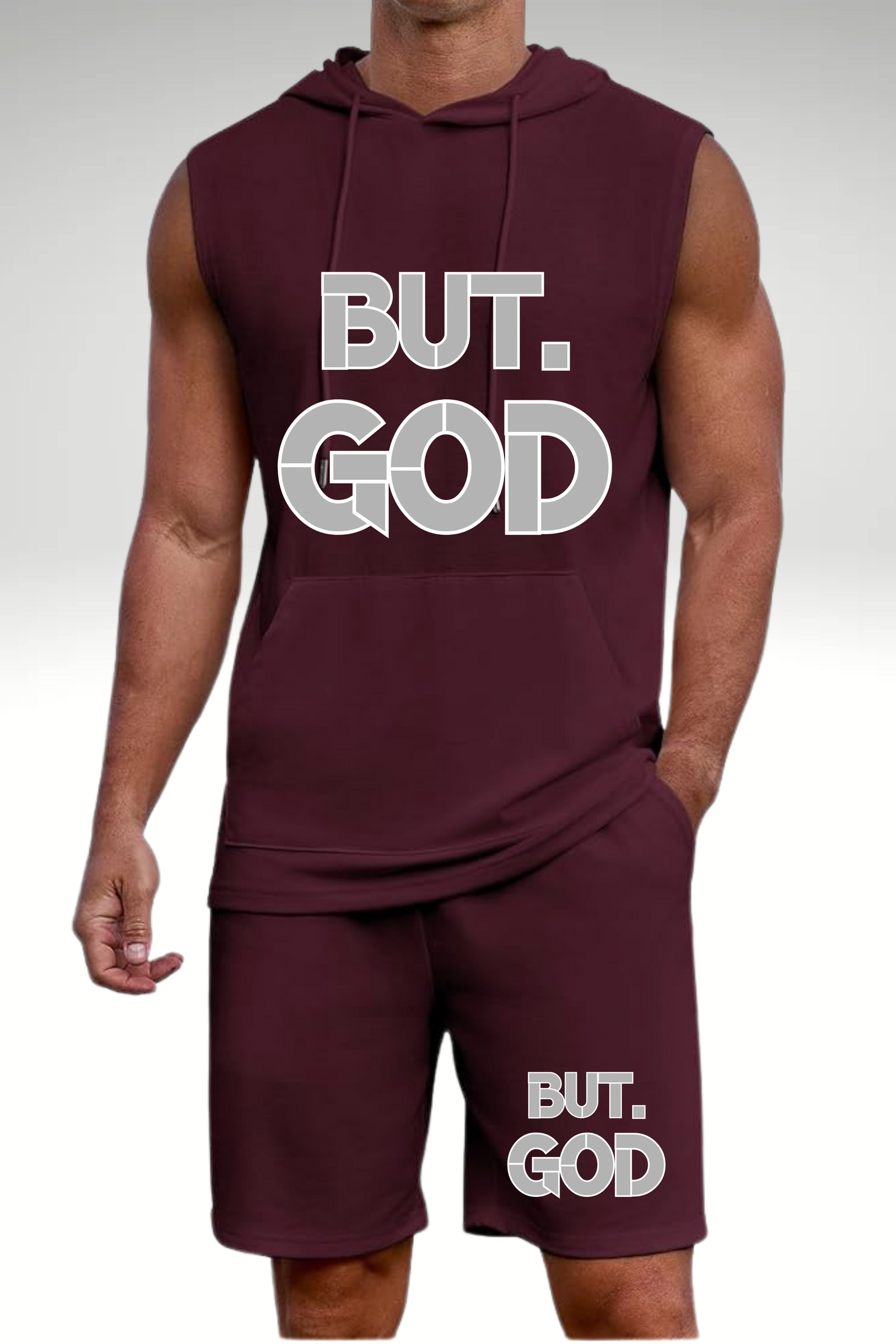 BUT GOD HOODIE SHORT SET