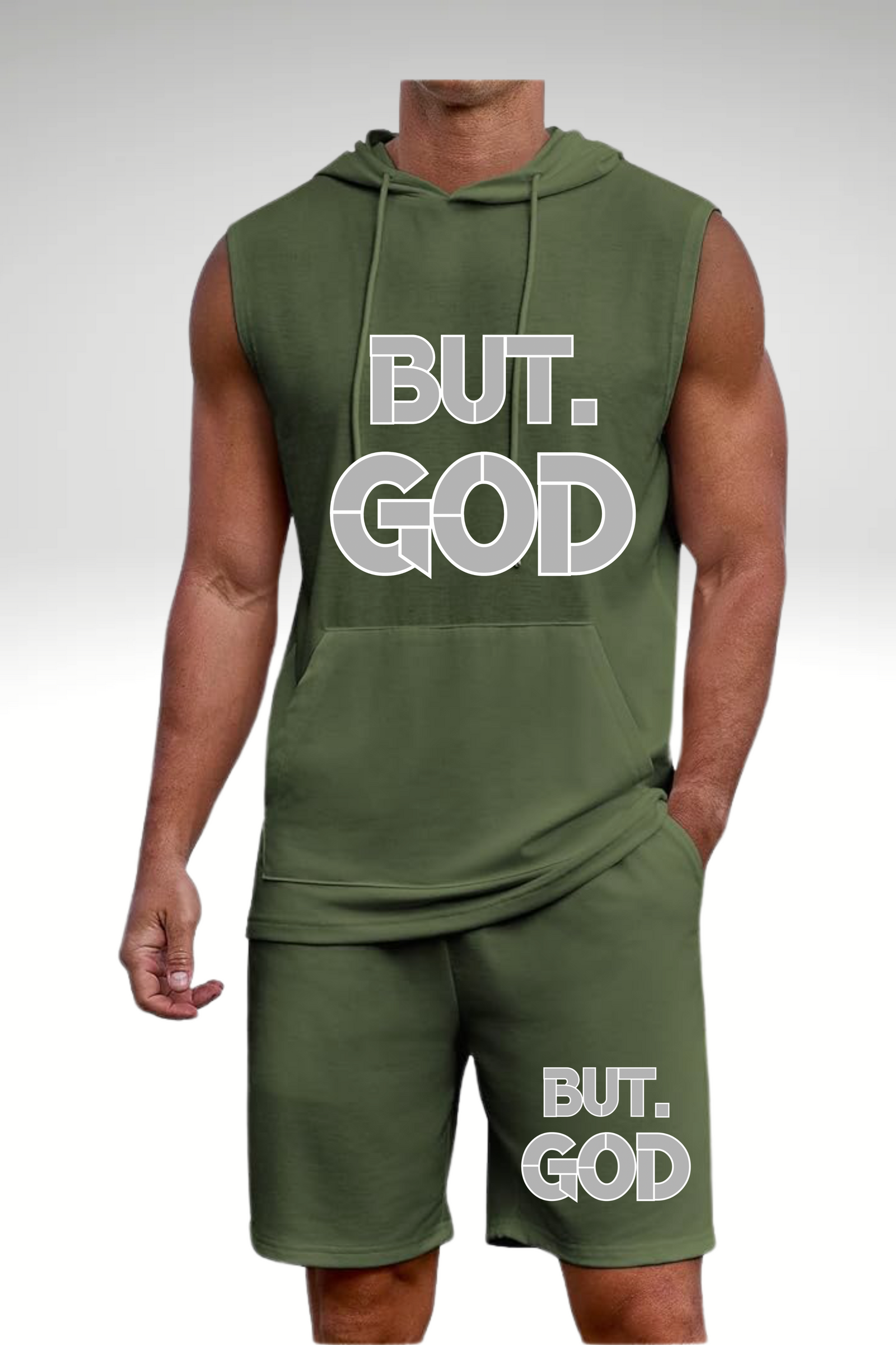 BUT GOD HOODIE SHORT SET