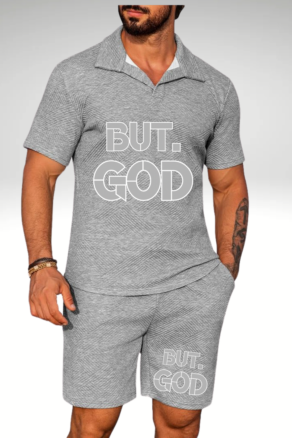 BUT GOD SHIRT SHORT SET