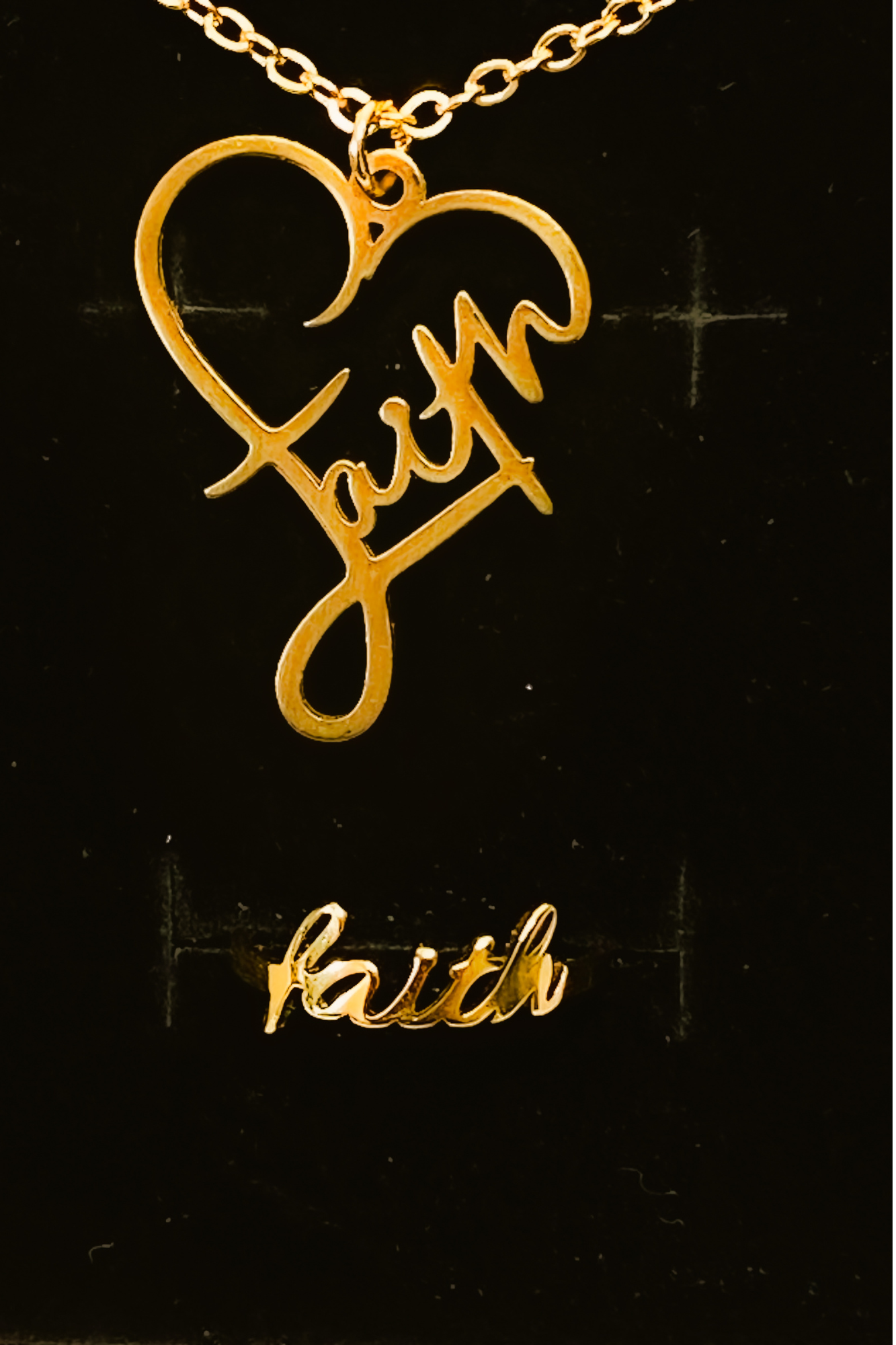 FAITH NECKLACE PENDANT RING SET