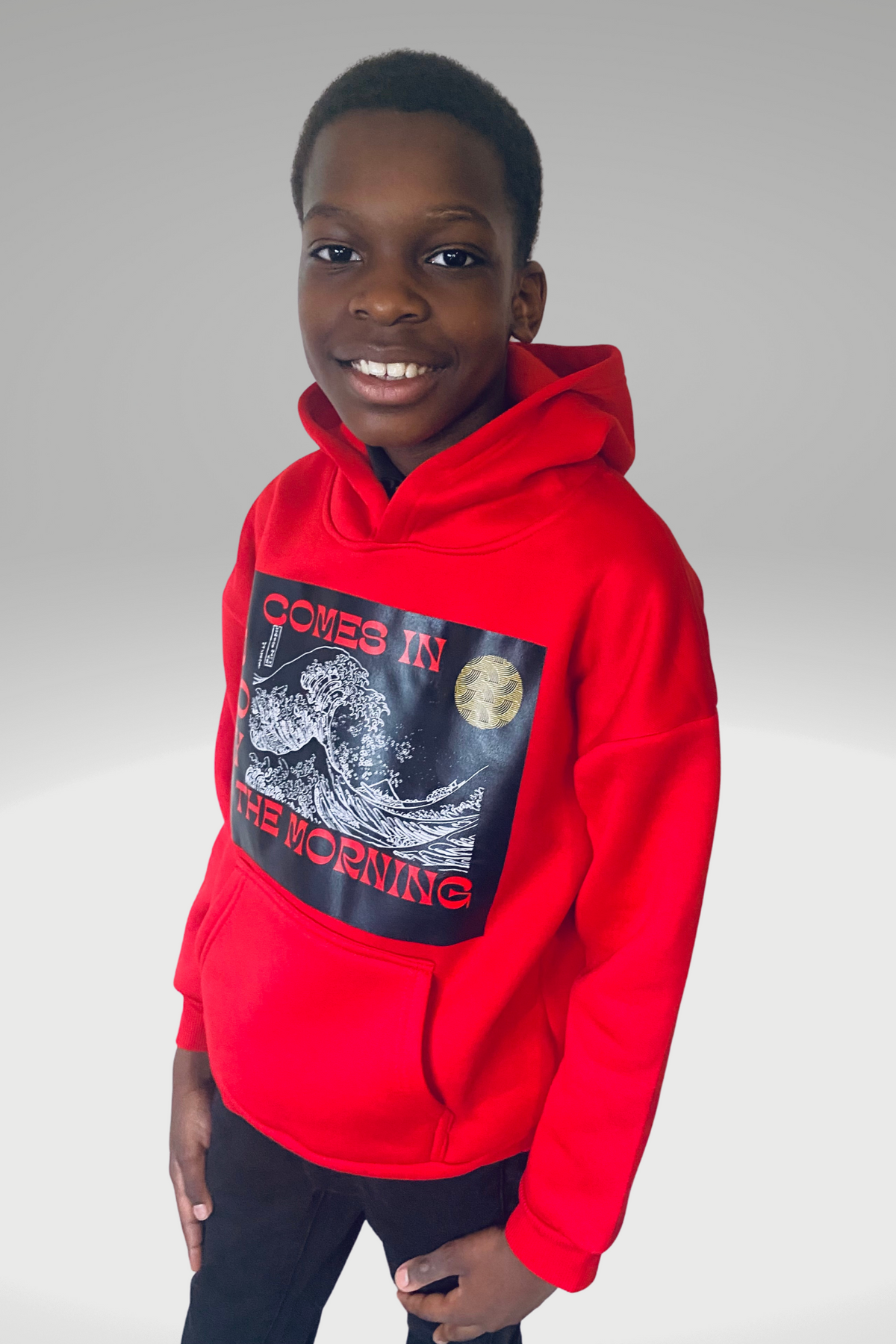 JOY COMES IN THE MORNING BOYS HOODIE