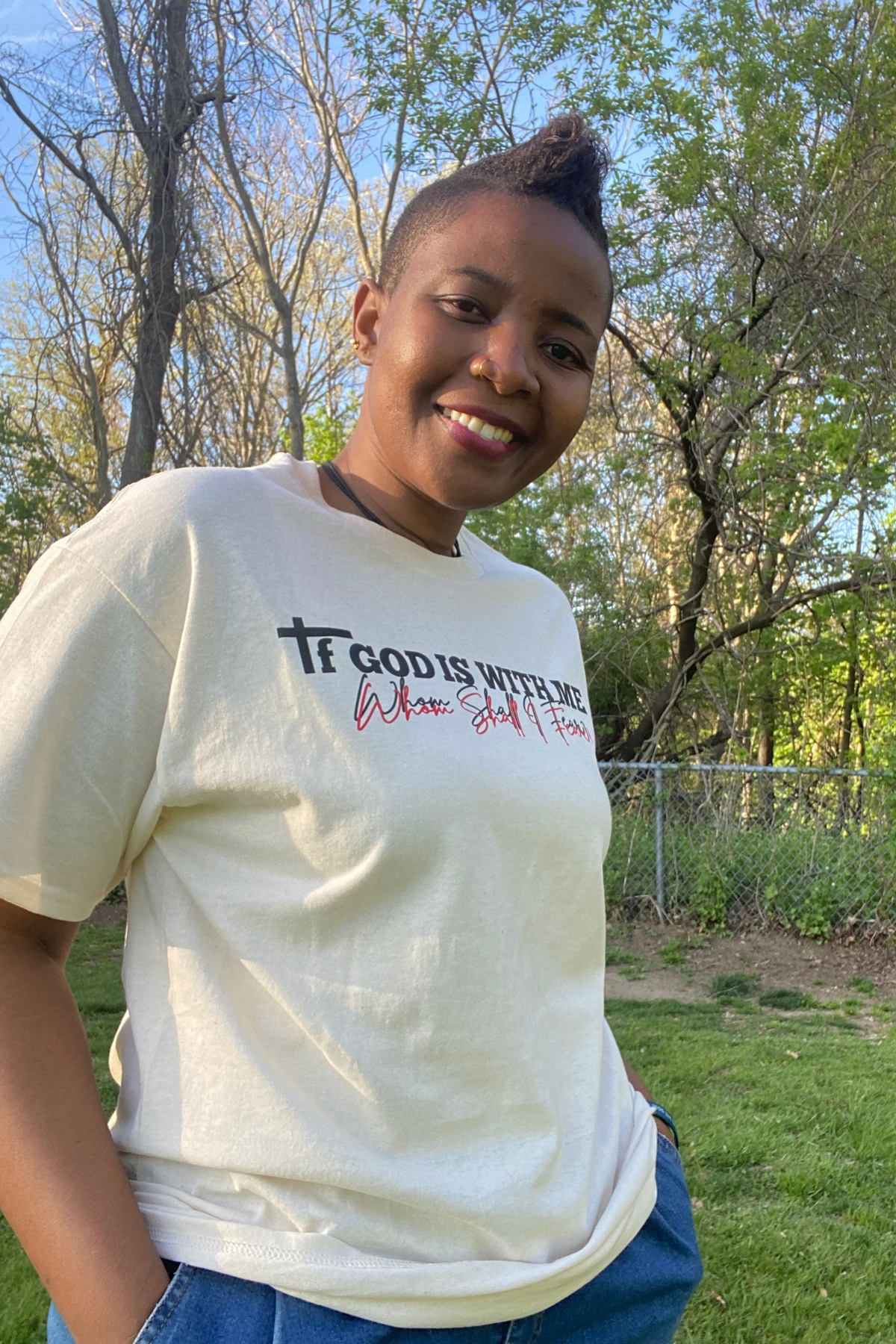 IF GOD IS WITH ME NEUTRAL T-SHIRT