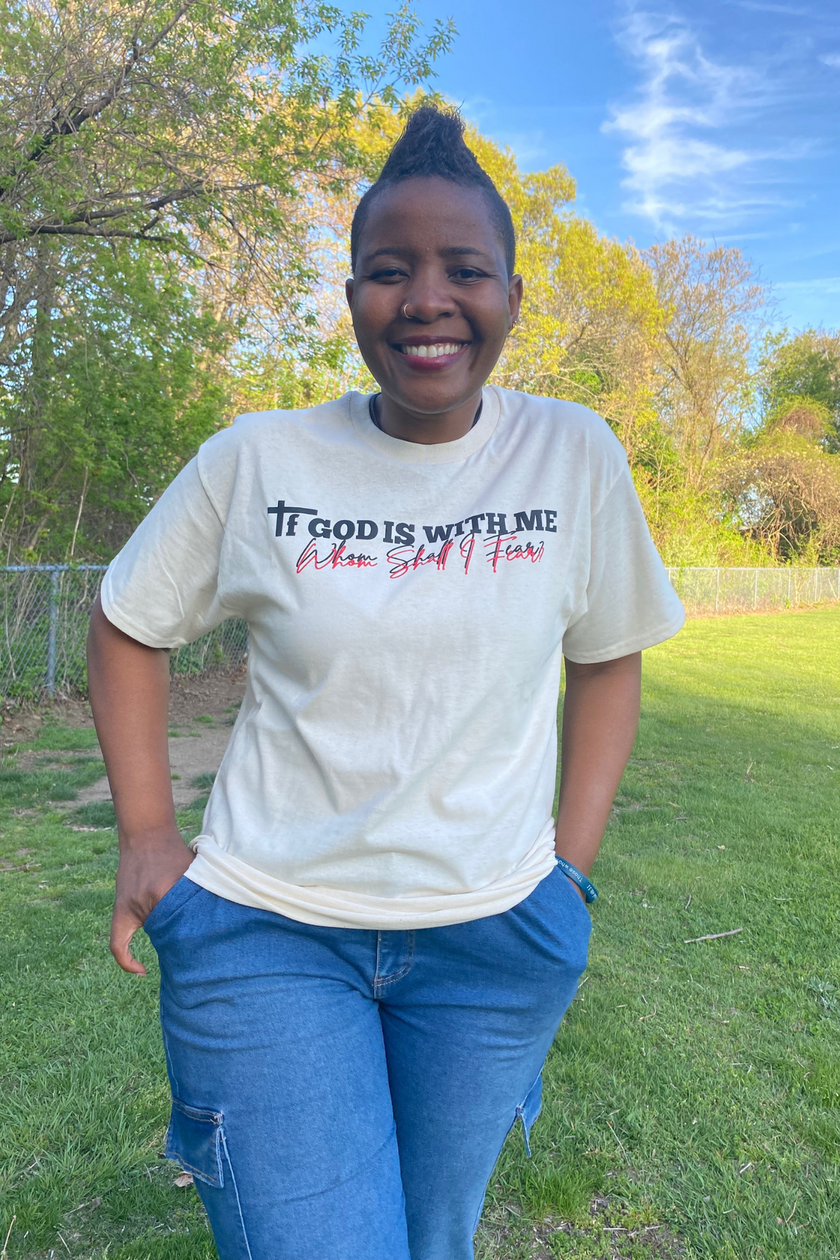 IF GOD IS WITH ME NEUTRAL T-SHIRT