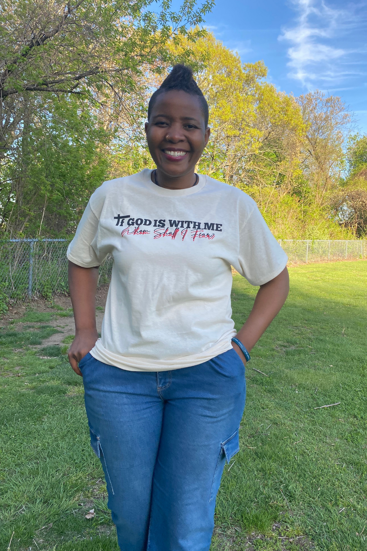 IF GOD IS WITH ME NEUTRAL T-SHIRT