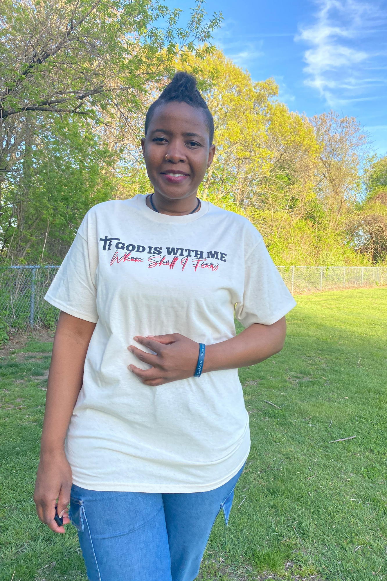 IF GOD IS WITH ME NEUTRAL T-SHIRT