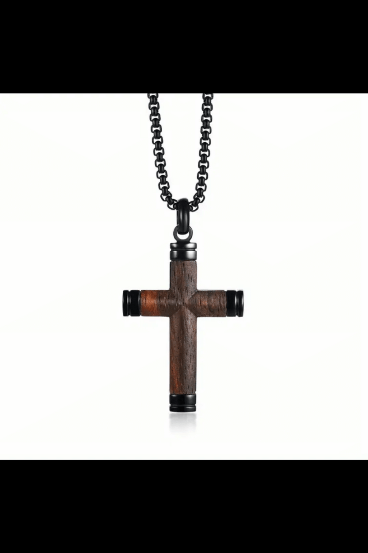 VINTAGE WOODEN CROSS NECKLACE