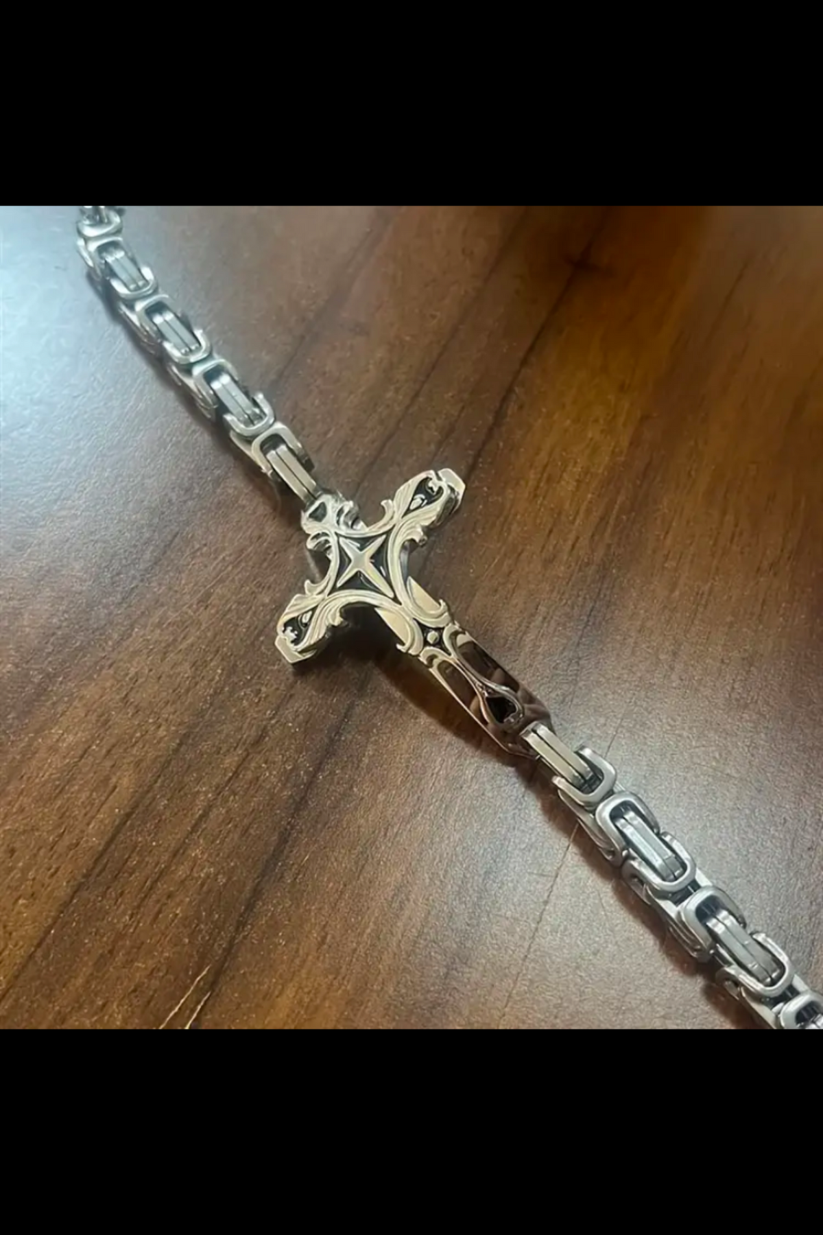 ETERNAL FAITH STAINLESS STEEL CROSS BRACELET