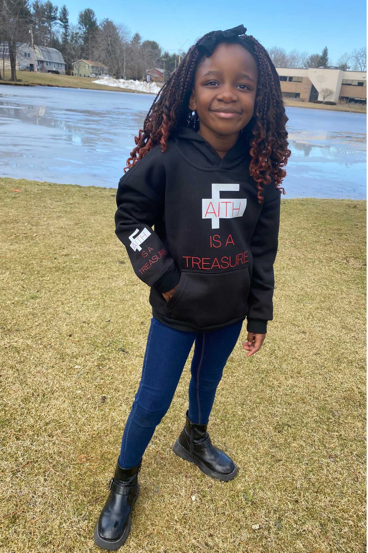 FAITH IS A TREASURE KIDS HOODIE