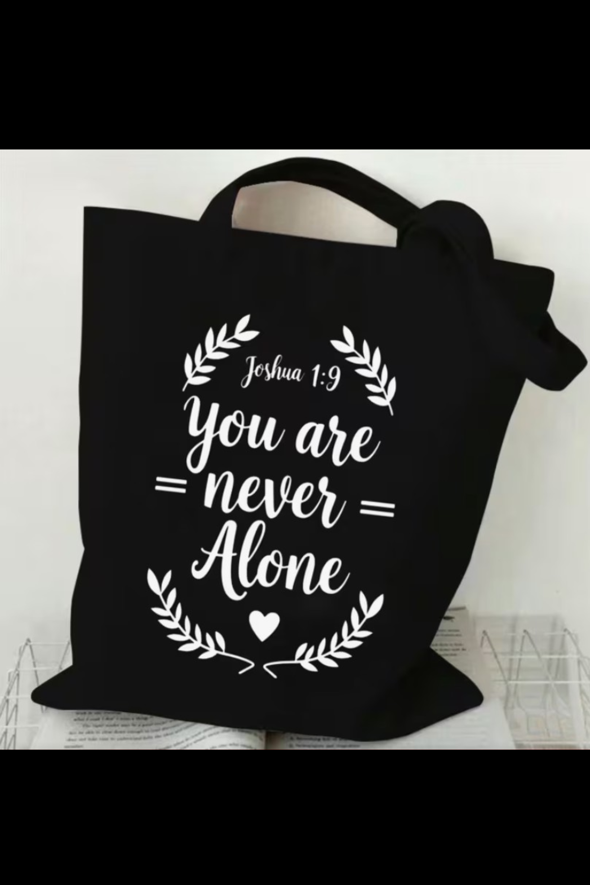 NEVER ALONE CANVAS BAG