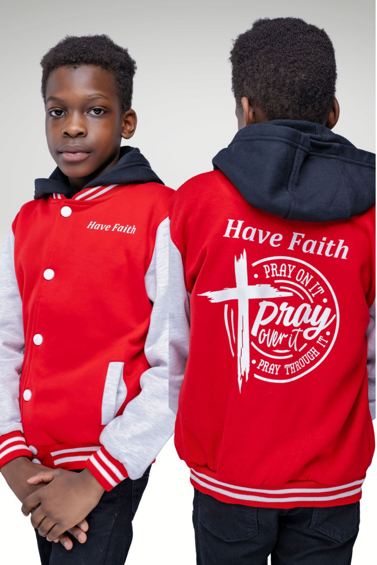 HAVE FAITH KIDS BASEBALL JACKET