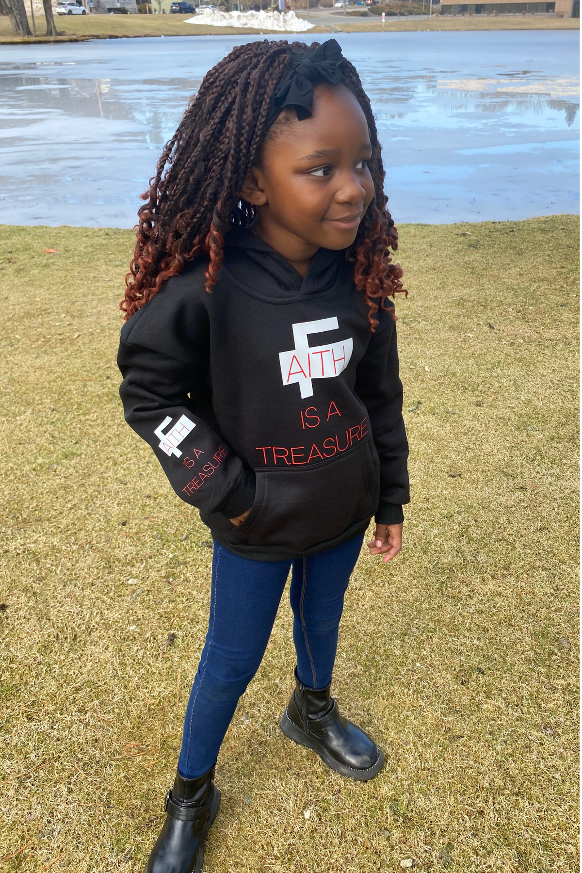 FAITH IS A TREASURE KIDS HOODIE