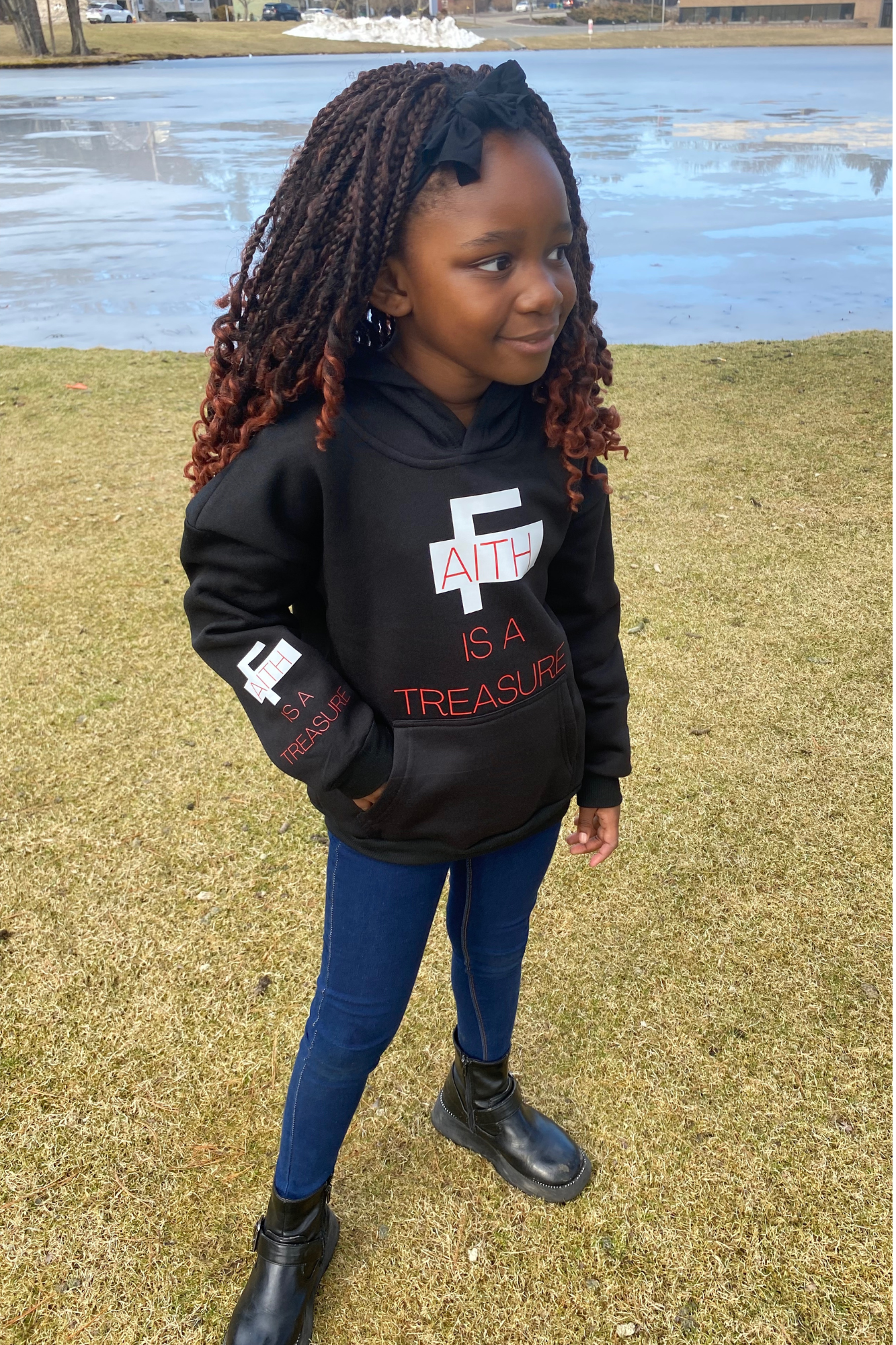 FAITH IS A TREASURE KIDS HOODIE