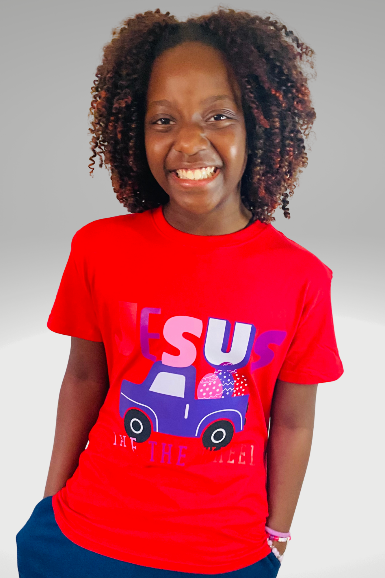 JESUS TAKE THE WHEEL KIDS T-SHIRT