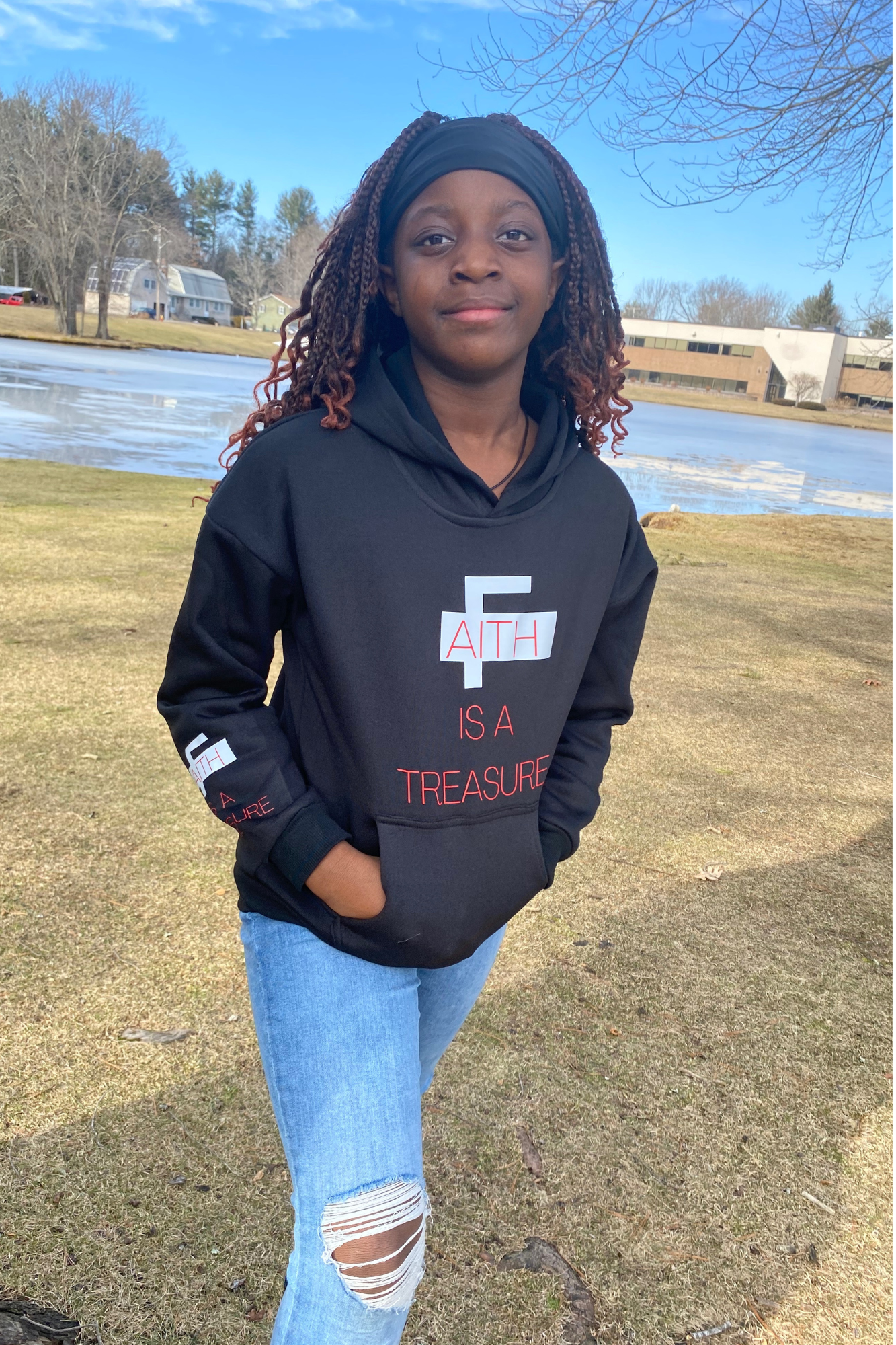 FAITH IS A TREASURE KIDS HOODIE