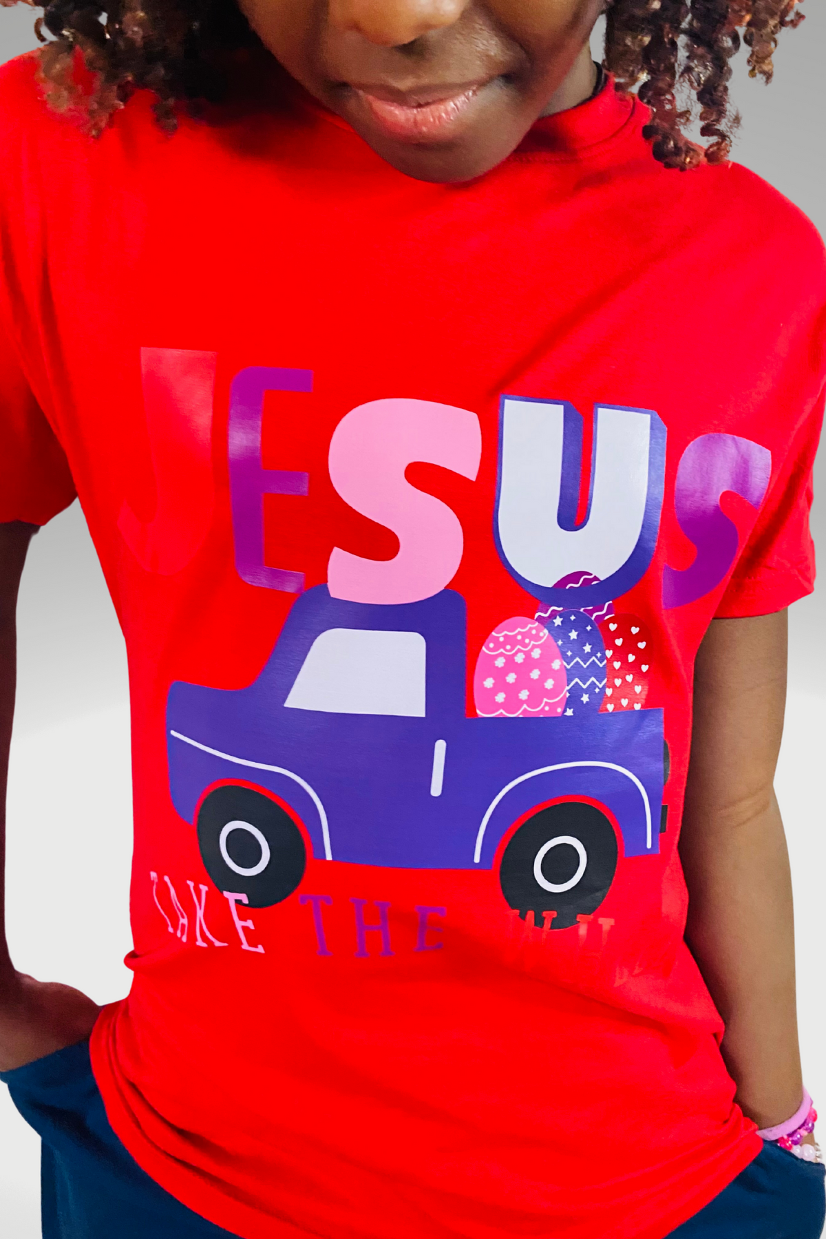 JESUS TAKE THE WHEEL KIDS T-SHIRT