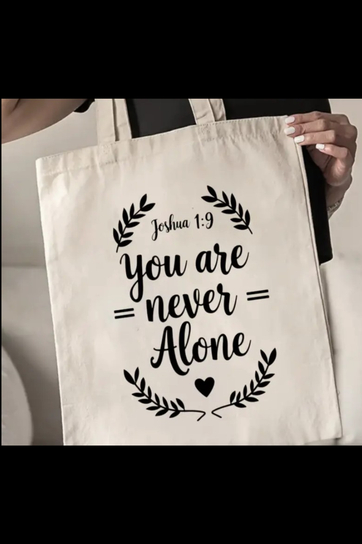 NEVER ALONE CANVAS BAG