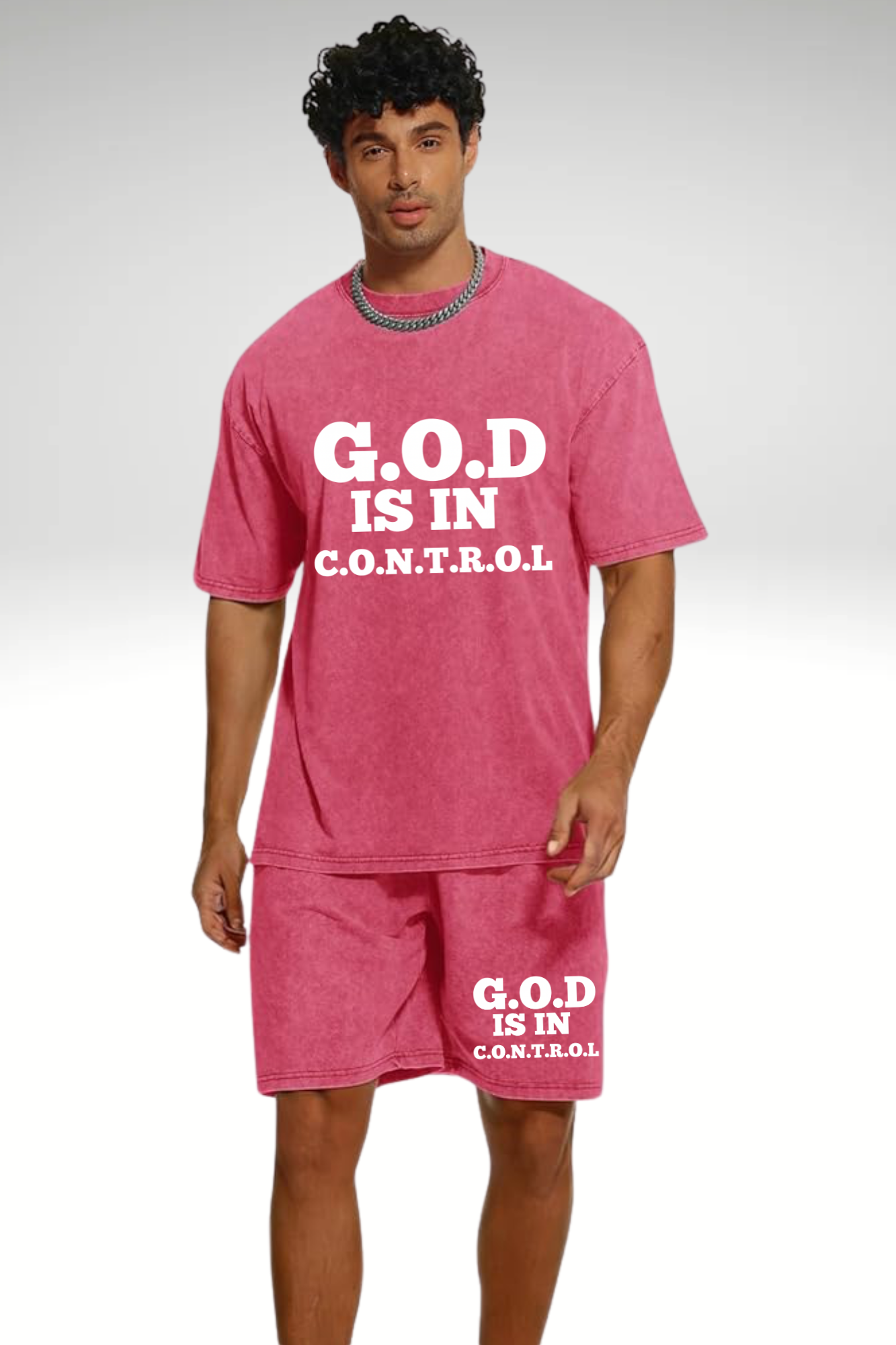GOD IS IN CONTROL MENS SHORT SET