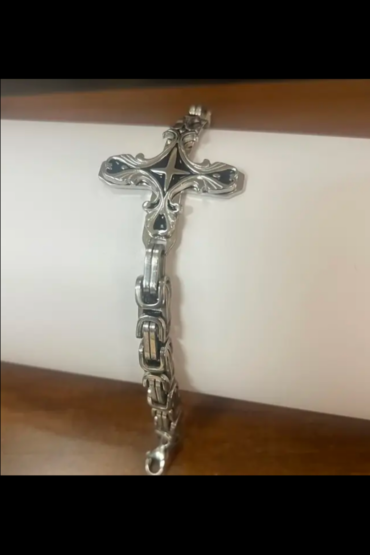 ETERNAL FAITH STAINLESS STEEL CROSS BRACELET