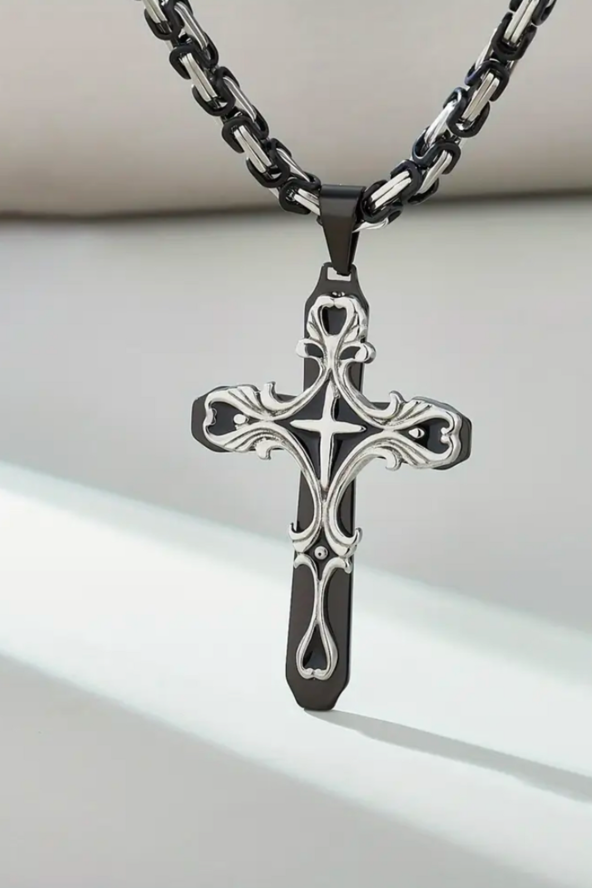 ETERNAL FAITH STAINLESS STEEL CROSS CHAIN