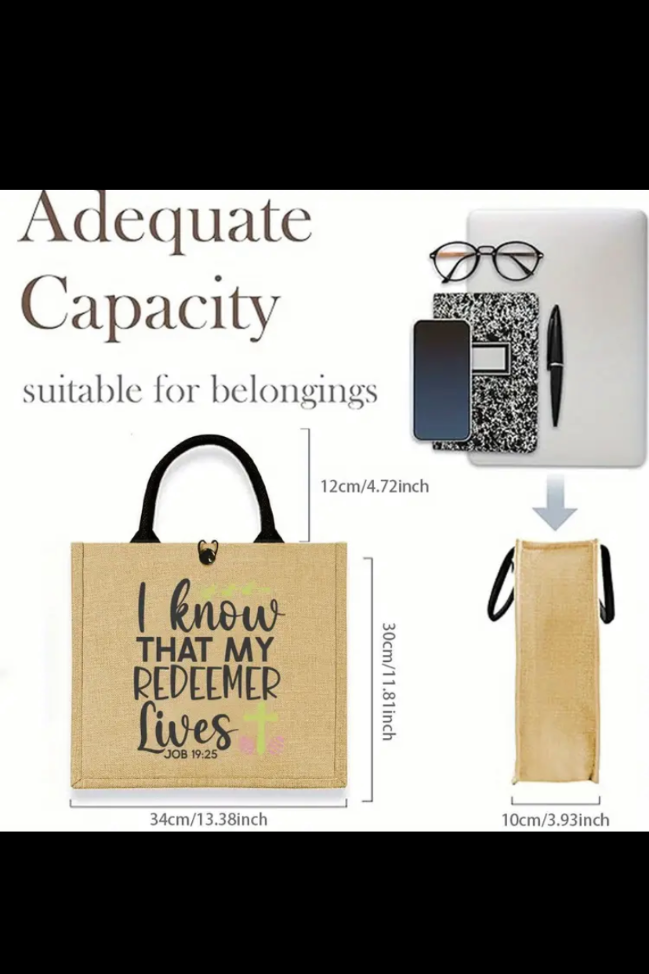 MY REDEEMER LIVES TOTE BAG