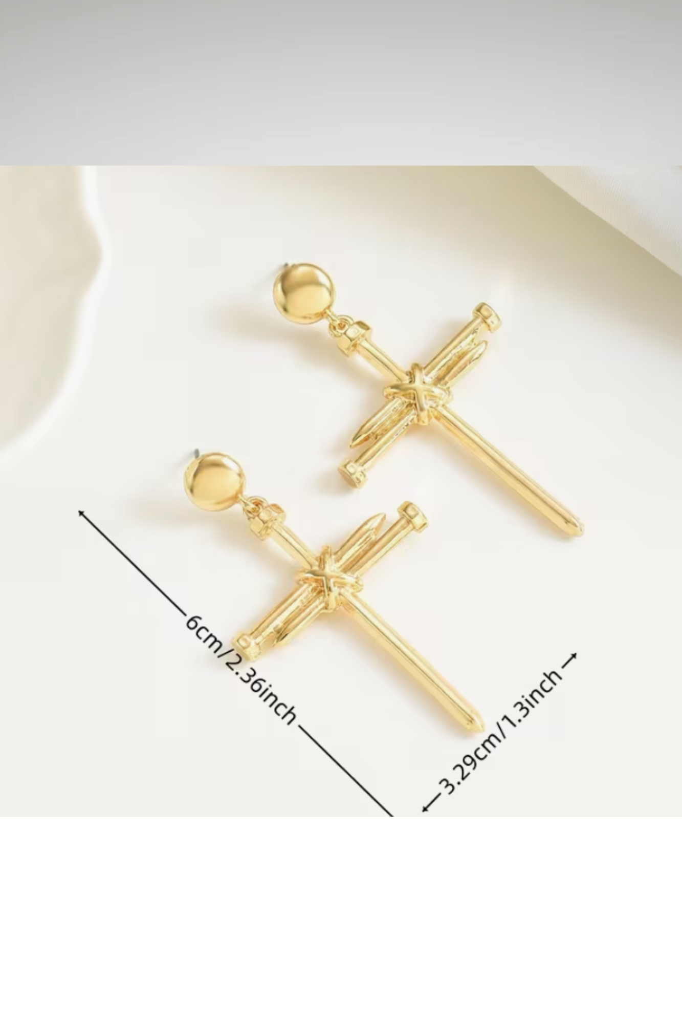 CROSS NAIL EARRINGS - FAITH IS A TREASURE