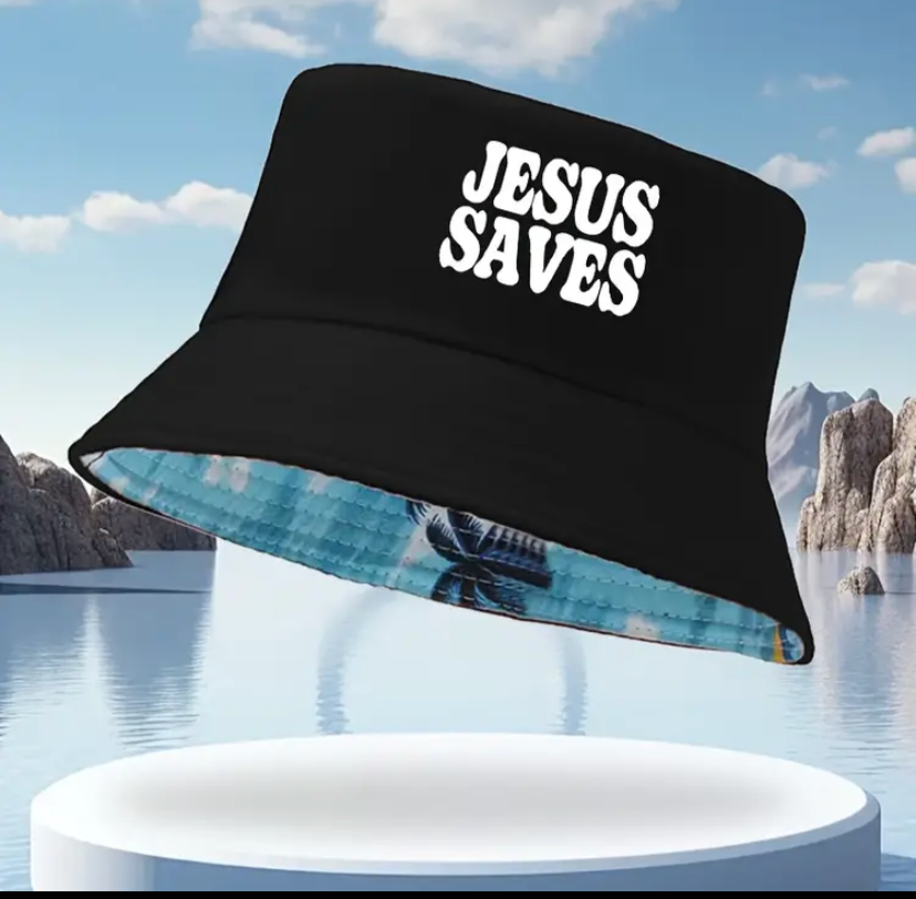 JESUS SAVES REVERSABLE BUCKET HAT