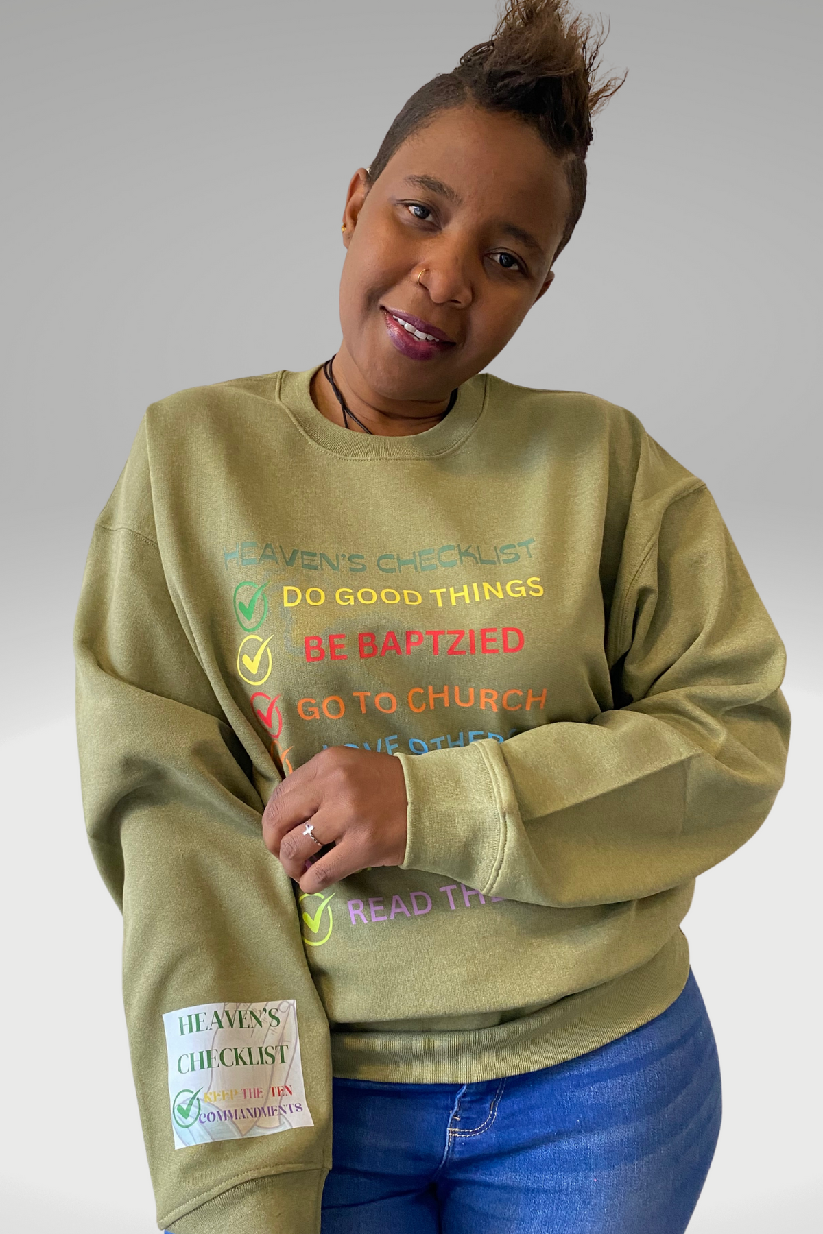 HEAVEN'S CHECK LIST SWEATSHIRT