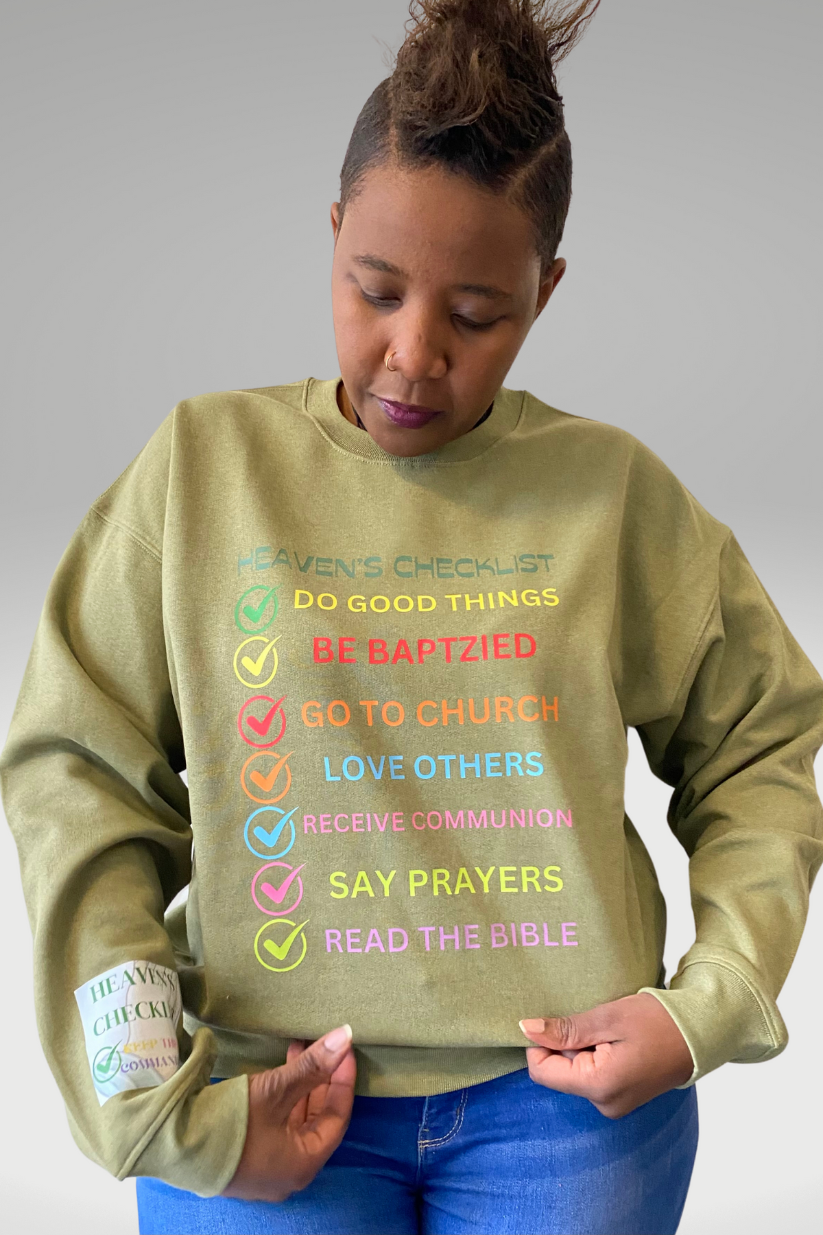 HEAVEN'S CHECK LIST SWEATSHIRT