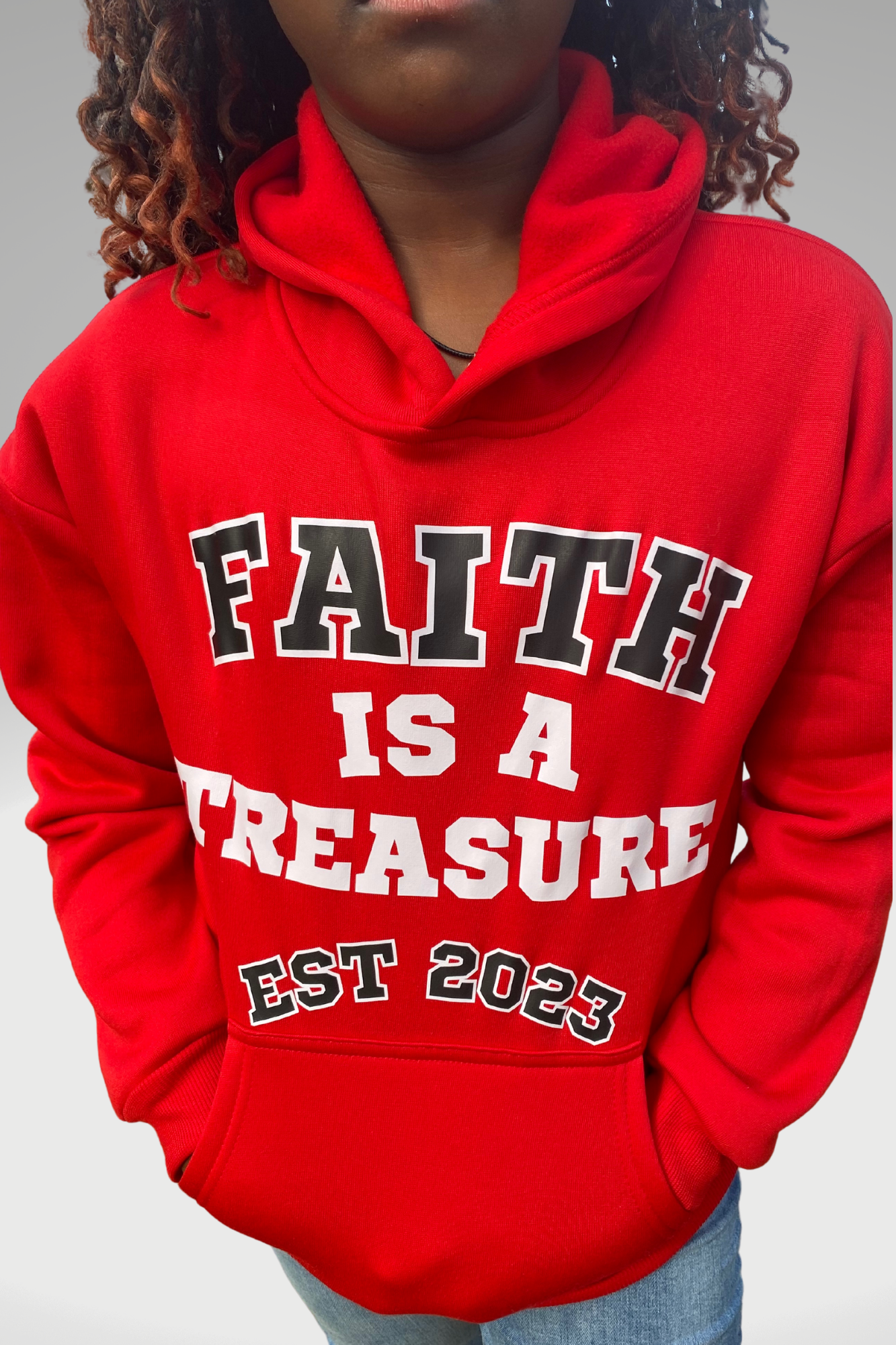 FAITH IS A TREASURE EST KIDS HOODIE