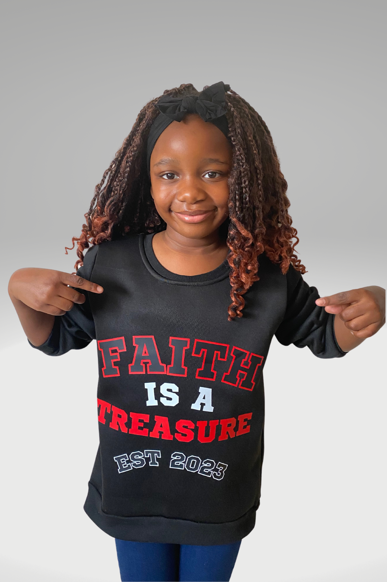 FAITH IS A TREASURE EST KIDS SWEATSHIRT