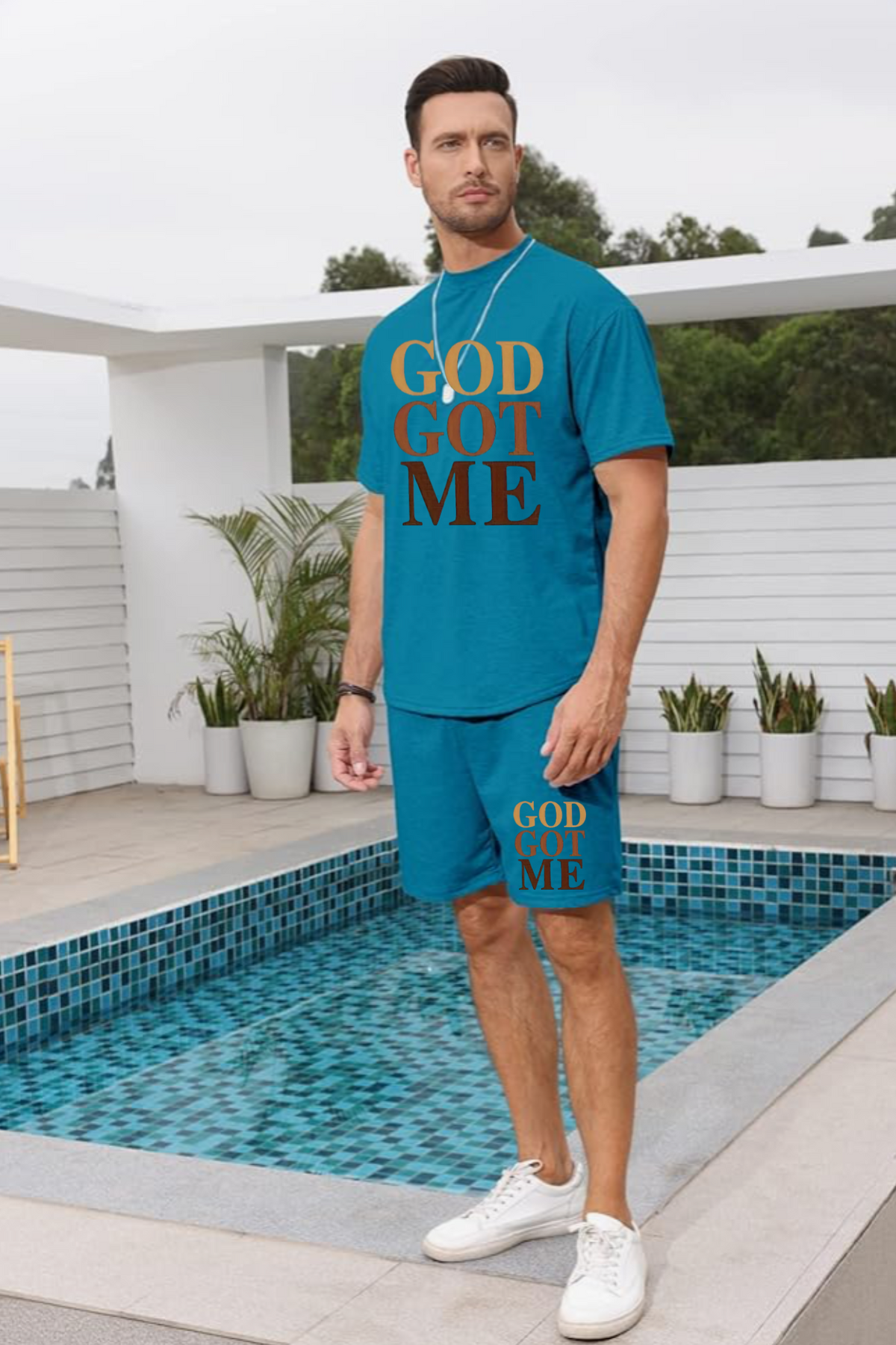 GOD GOT ME MEN SHORT SET