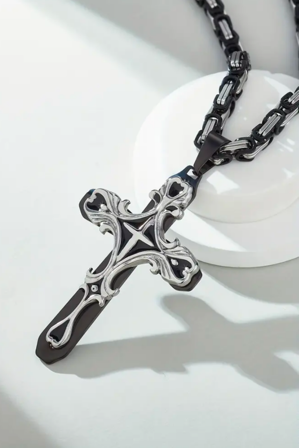 ETERNAL FAITH STAINLESS STEEL CROSS CHAIN