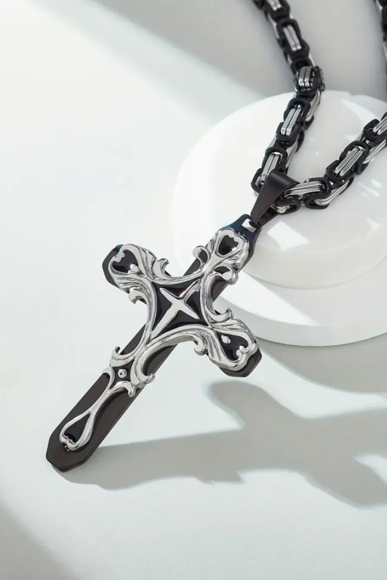 ETERNAL FAITH STAINLESS STEEL CROSS CHAIN