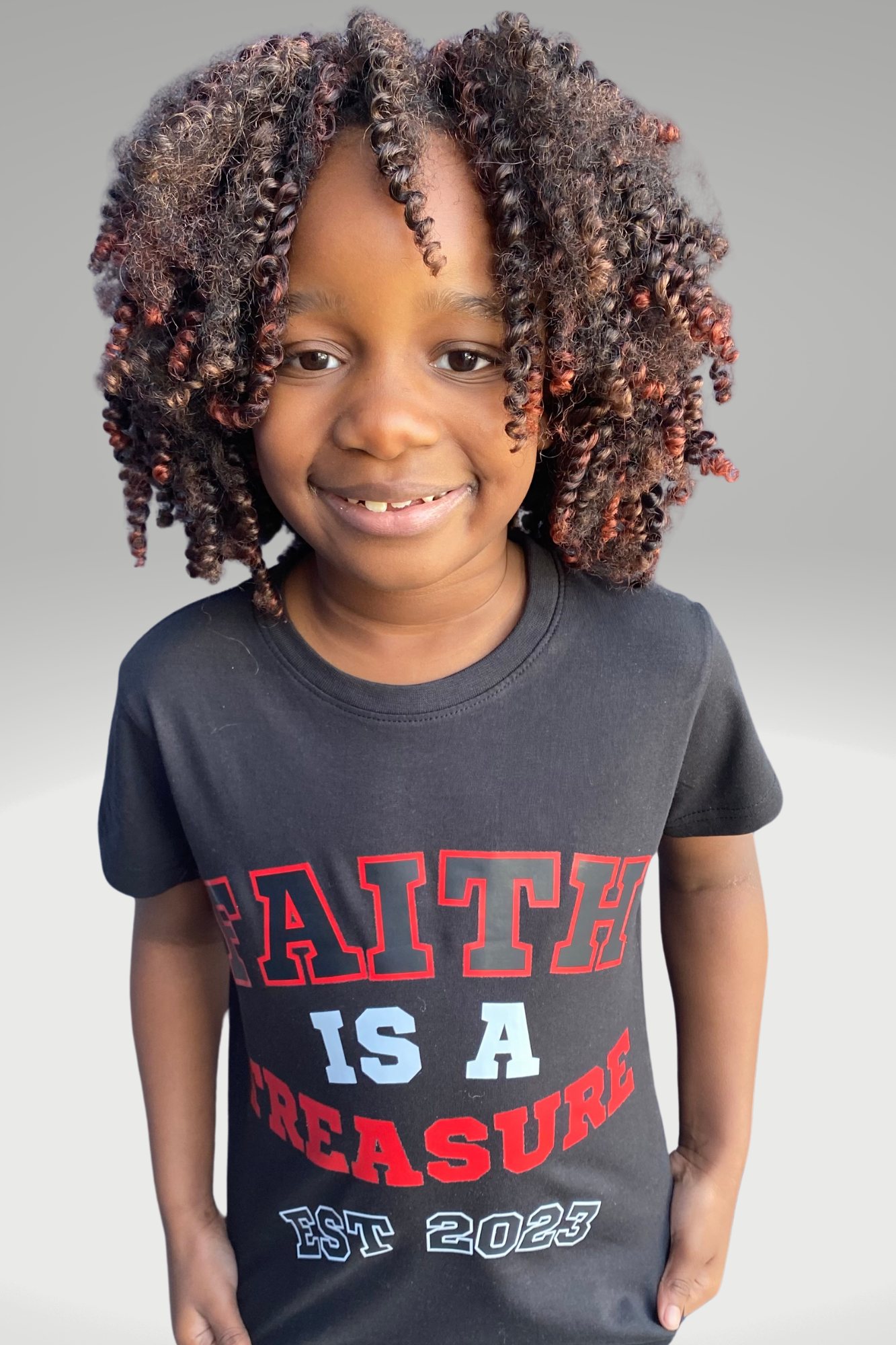 FAITH IS A TREASURE EST KIDS T-SHIRT