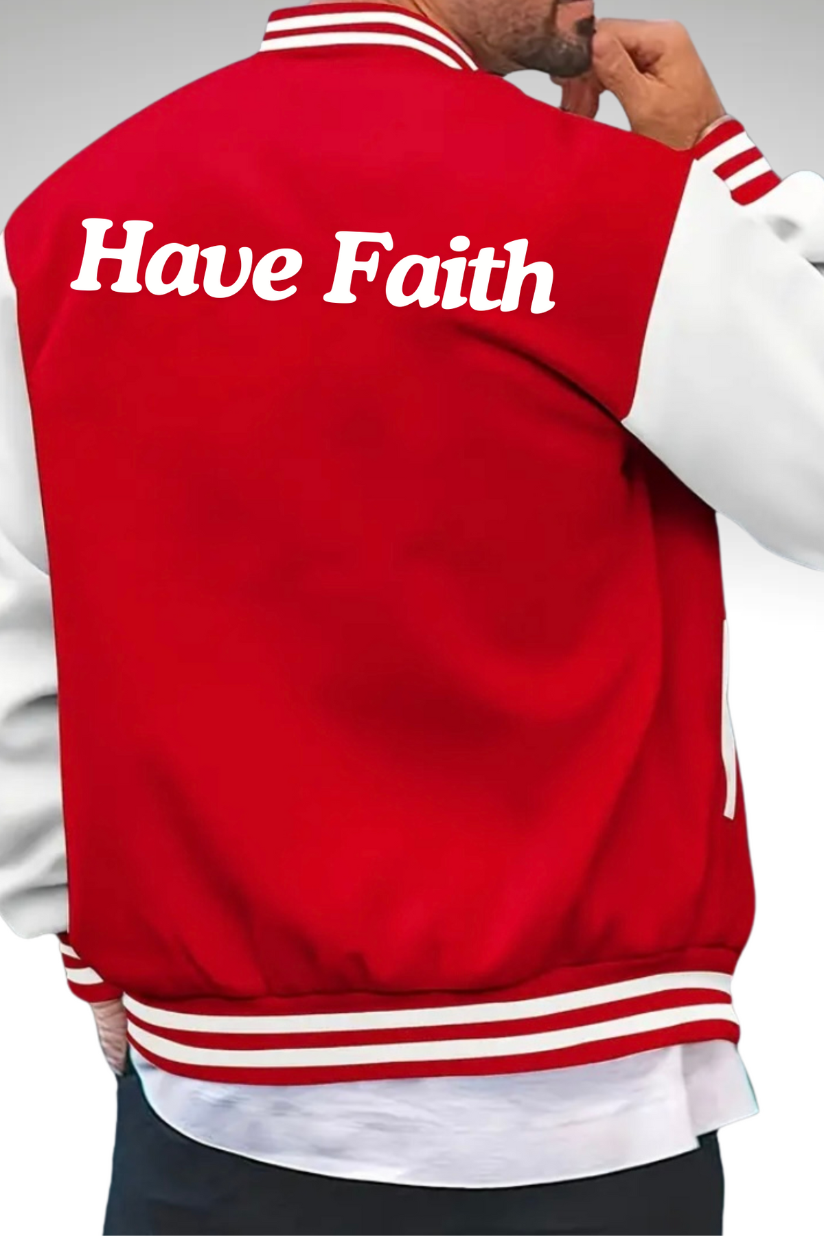 HAVE FAITH BASEBALL MENS JACKET