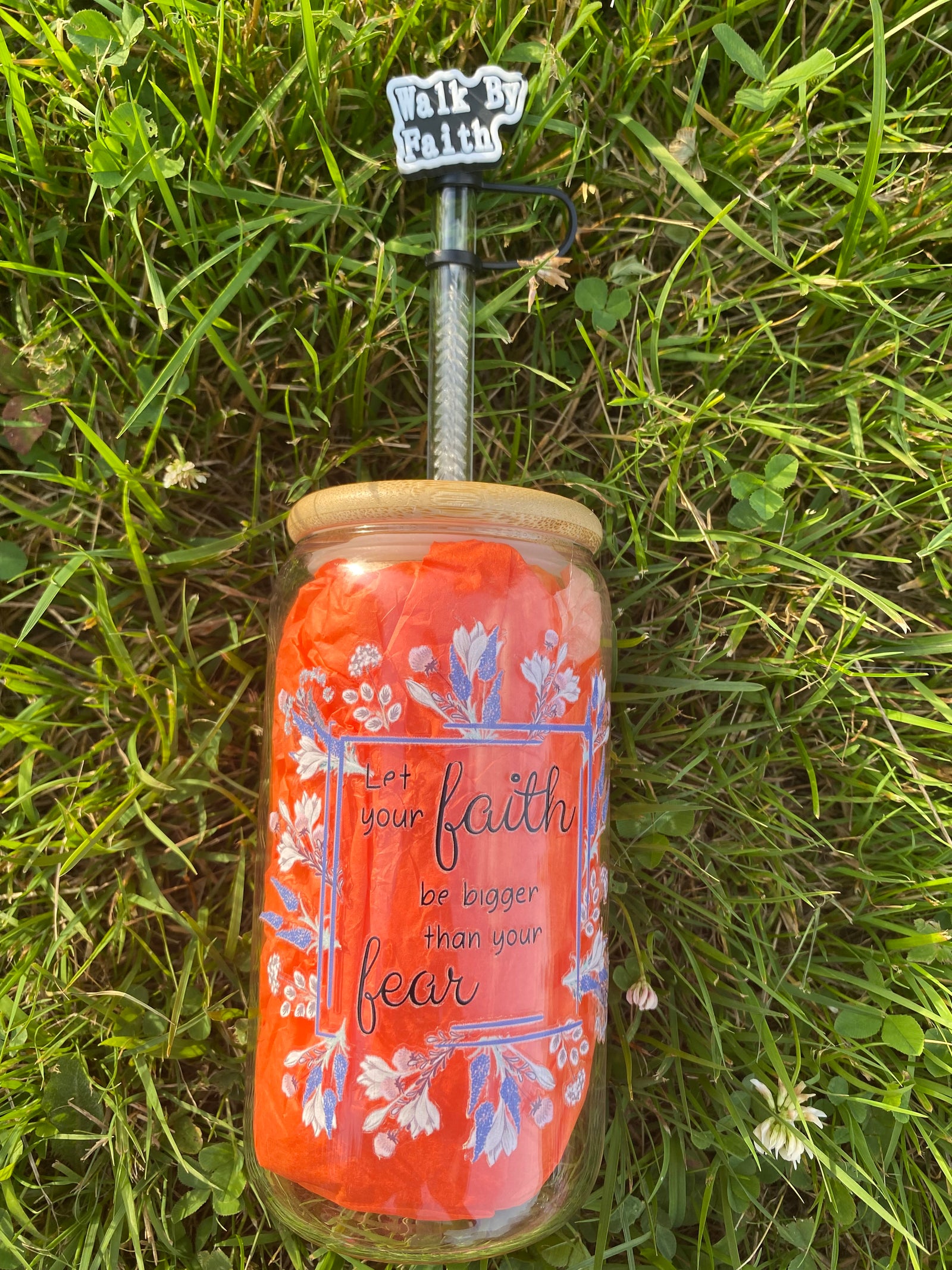 FAITH BIGGER THAN FEAR GLASS JAR