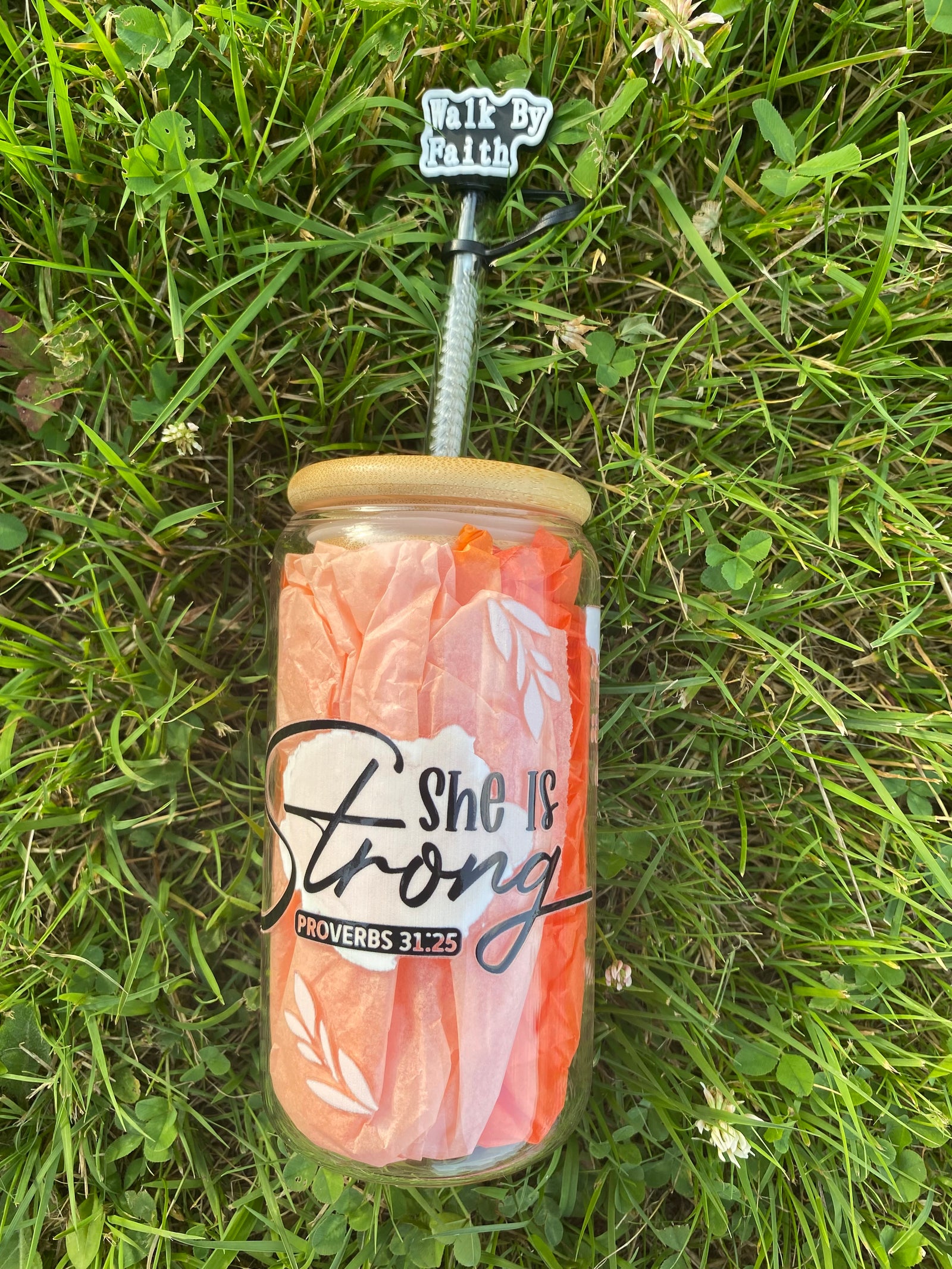 PROVERBS 31:25 GLASS JAR