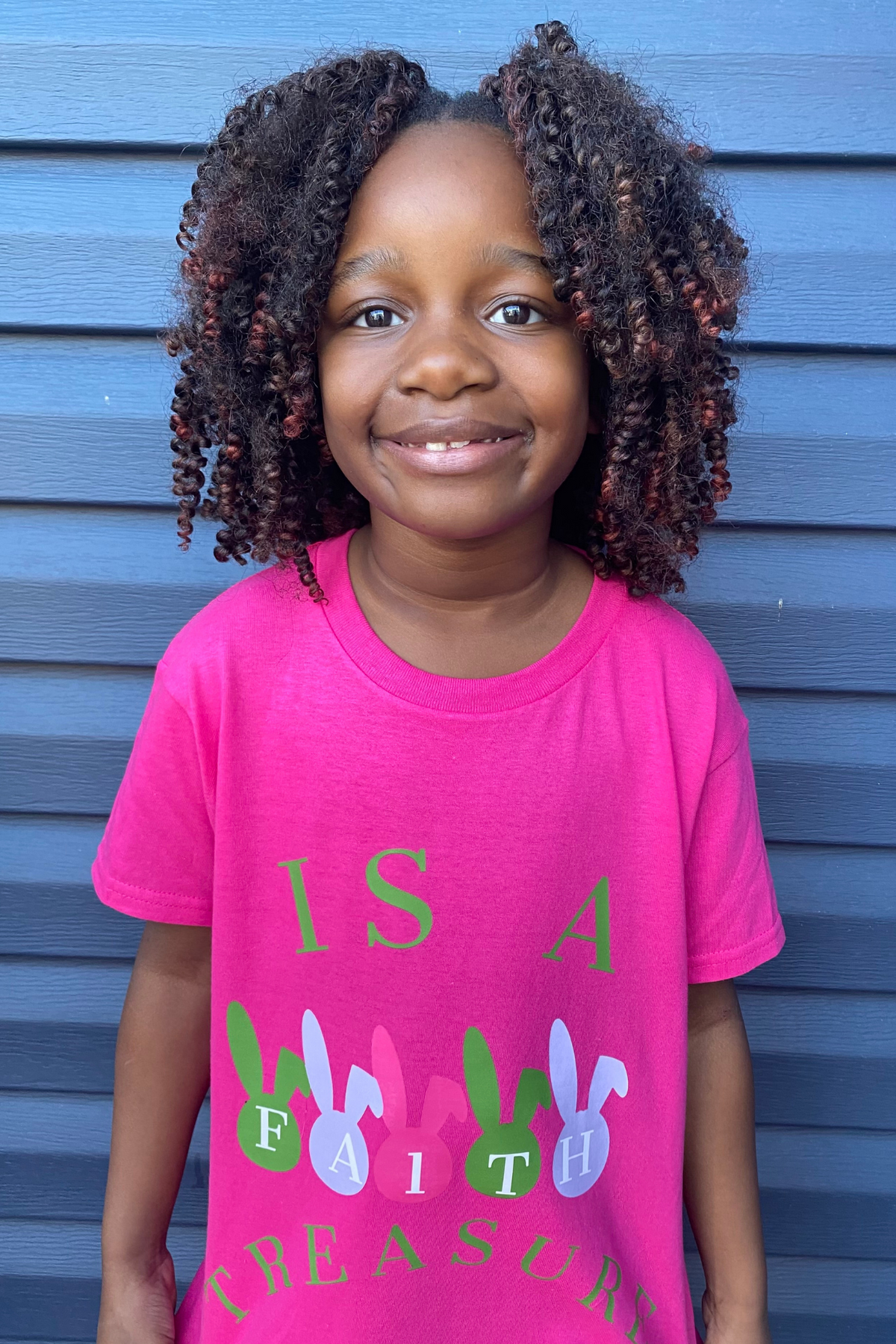 BUNNY FAITH IS A TREASURE KIDS T-SHIRT