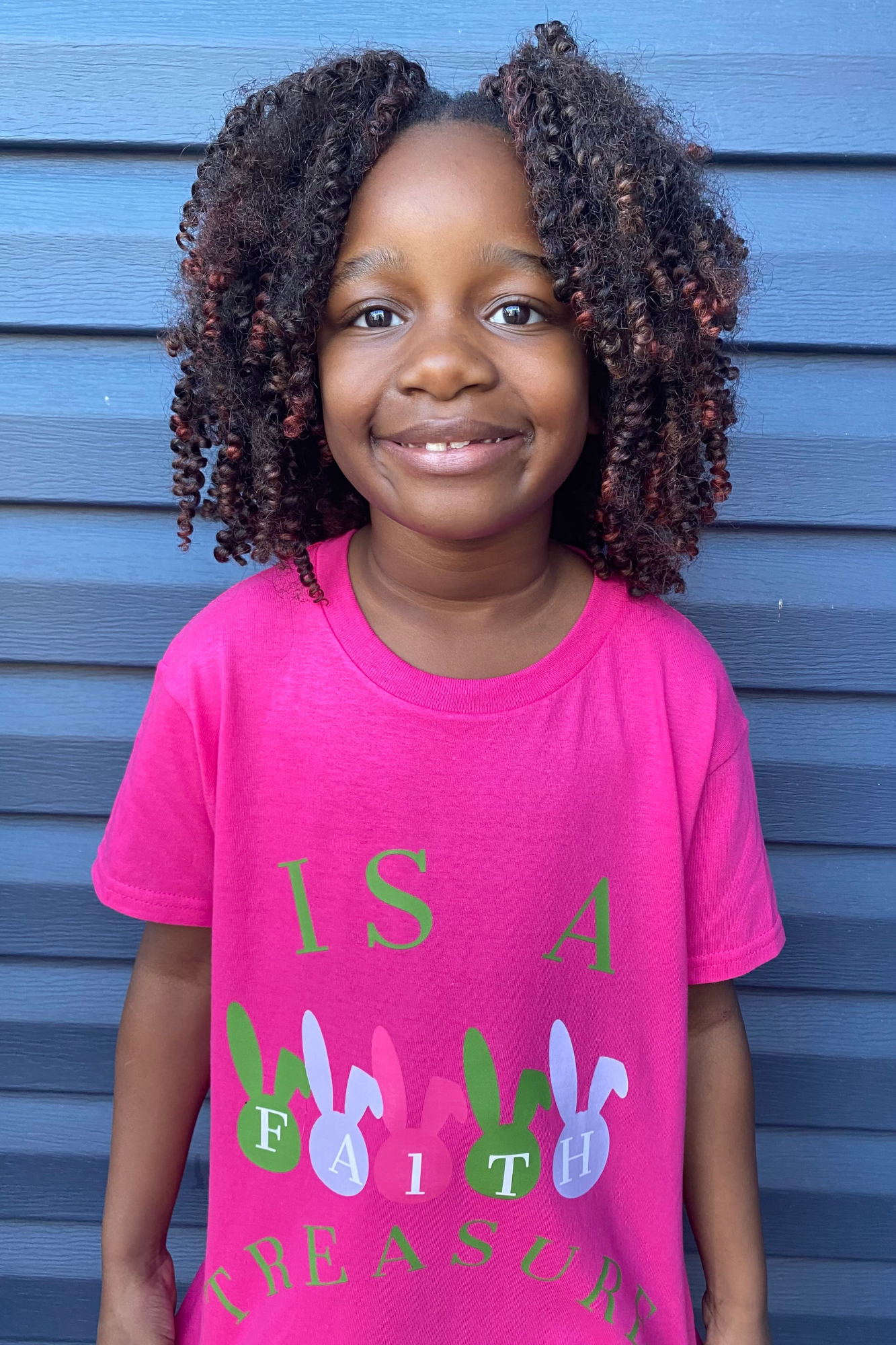 BUNNY FAITH IS A TREASURE KIDS T-SHIRT