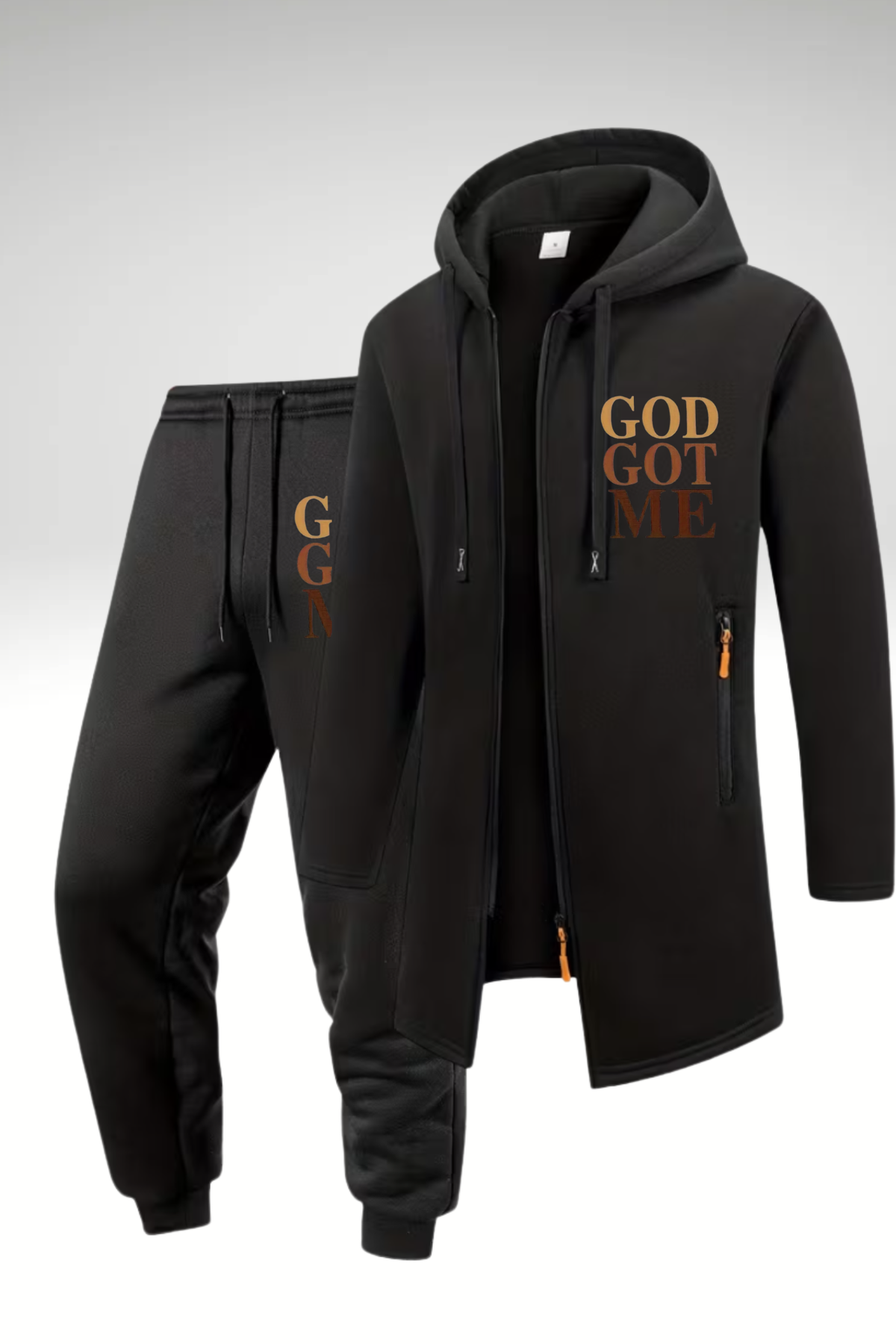GOD GOT ME ZIPPER HOODIE SETS