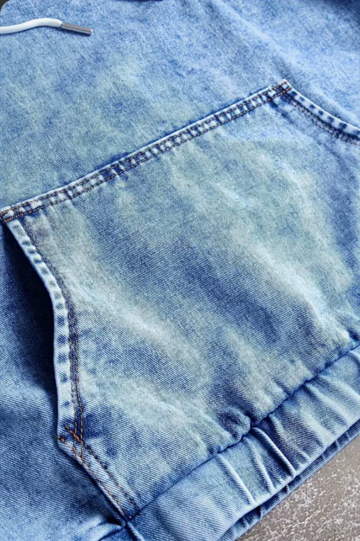 GOD GOT ME DENIM HOODIE