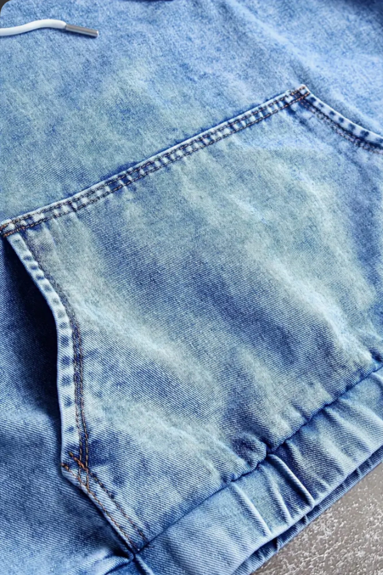 GOD GOT ME DENIM HOODIE