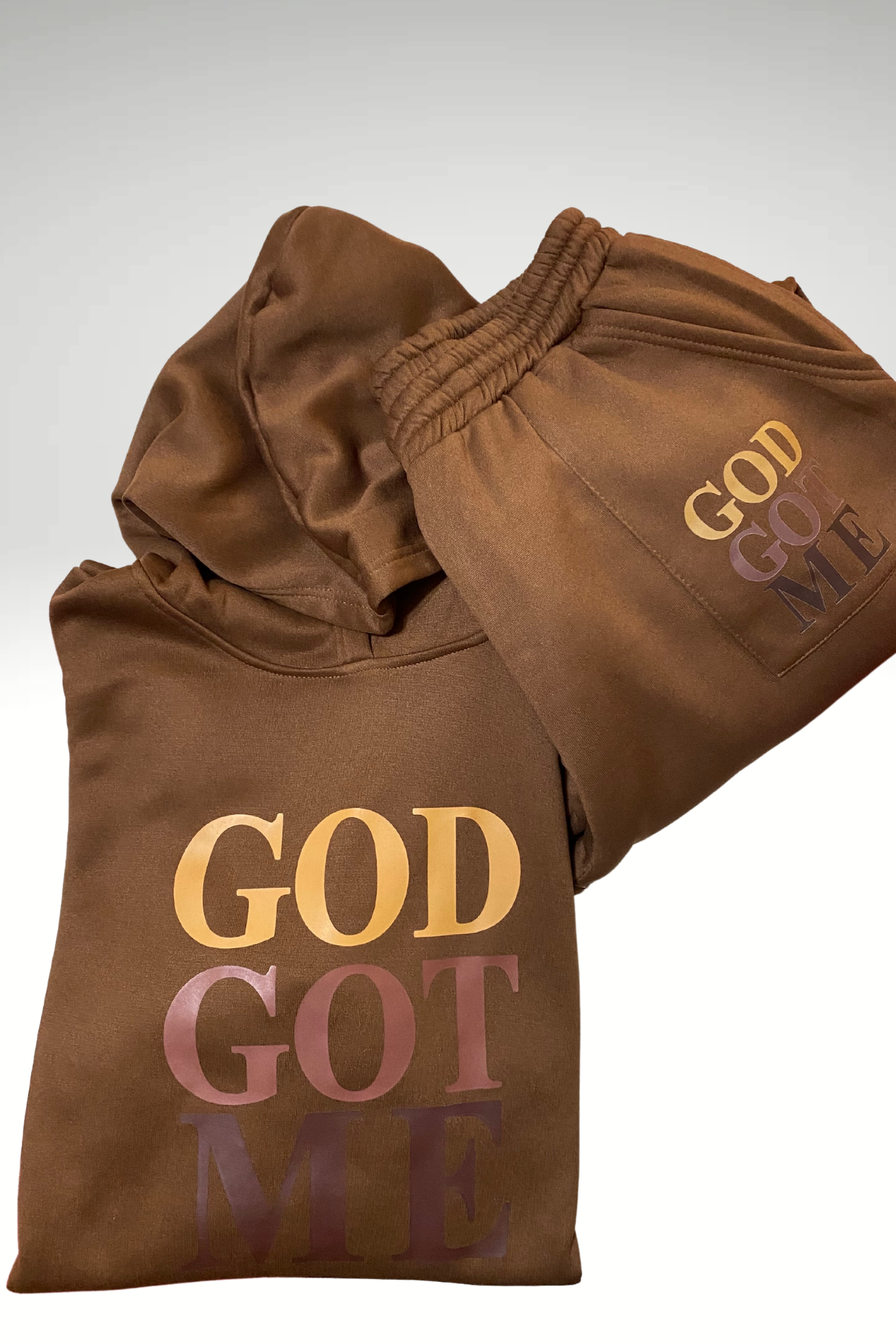 GOD GOT ME COFFEE BROWN SET