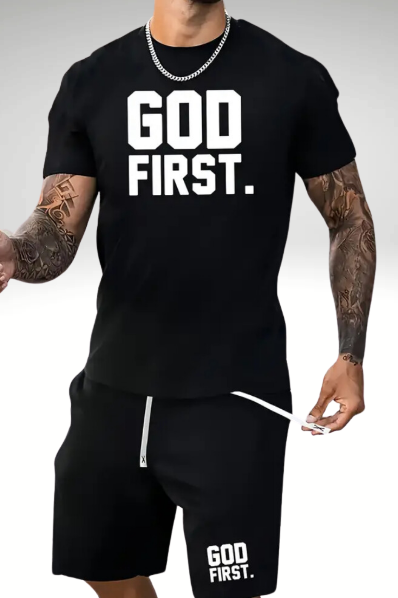 GOD FIRST SHORT SET