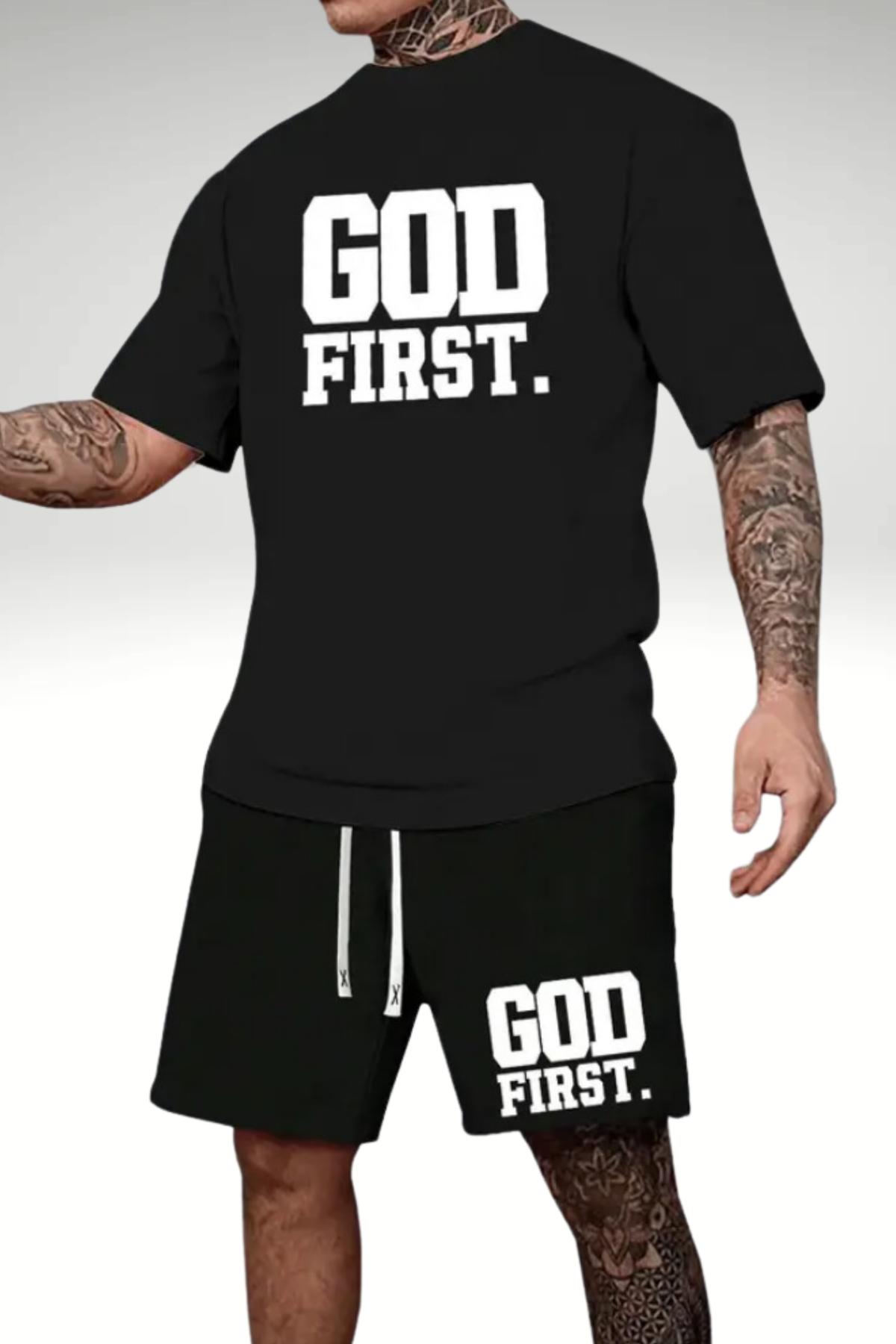 GOD FIRST SHORT SET