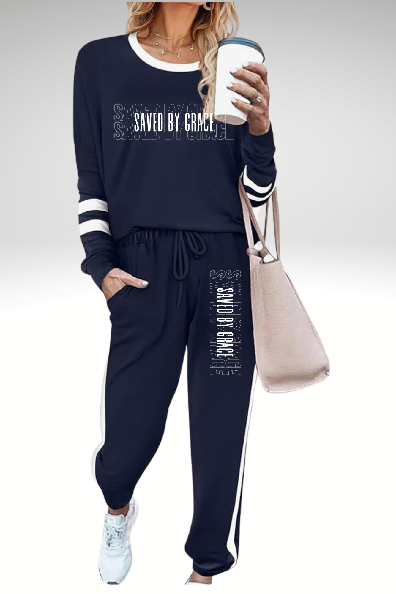 SAVED BY GRACE SWEATSHIRT SETS - FAITH IS A TREASURE