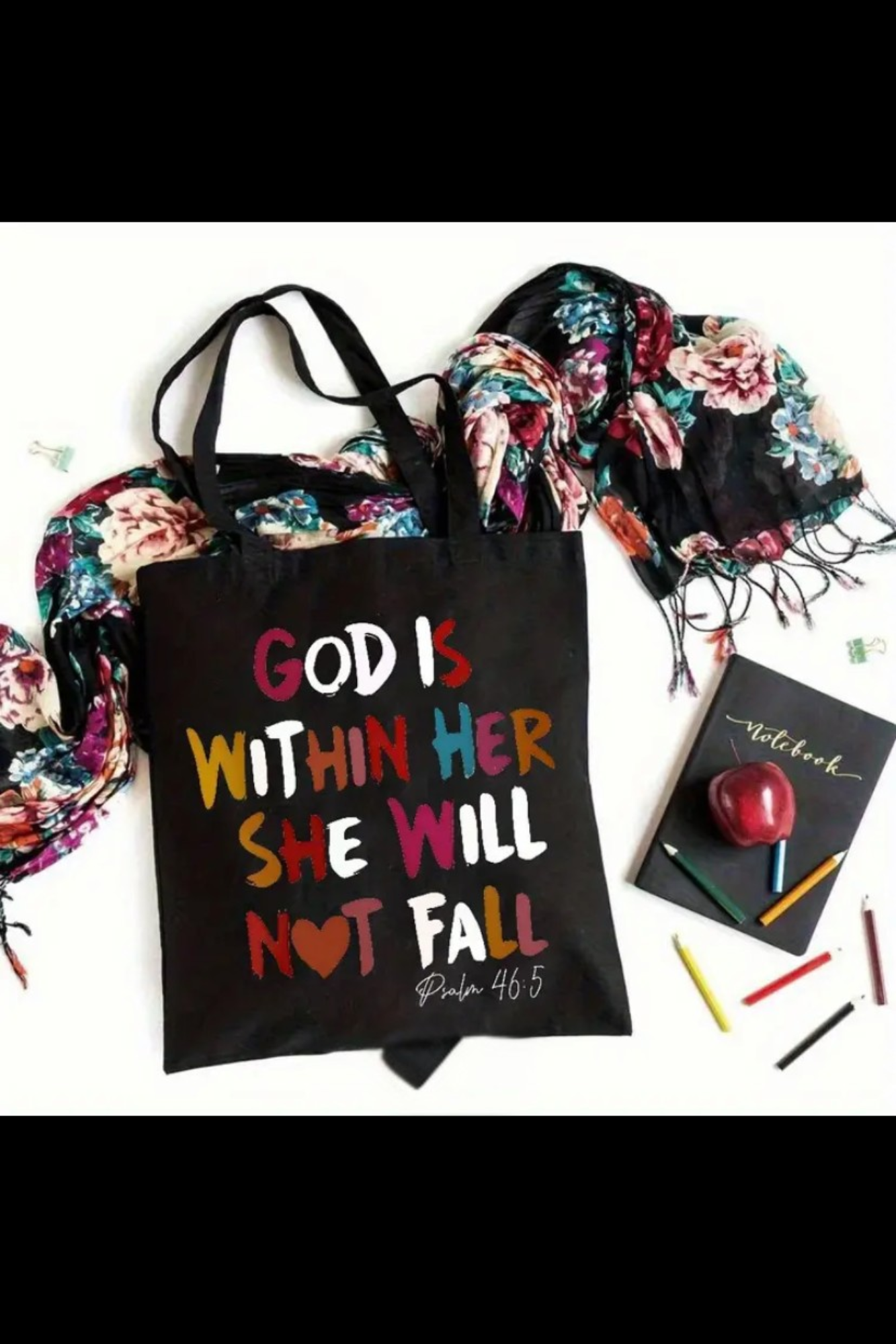 GOD IS WITH HER CANVAS BAG